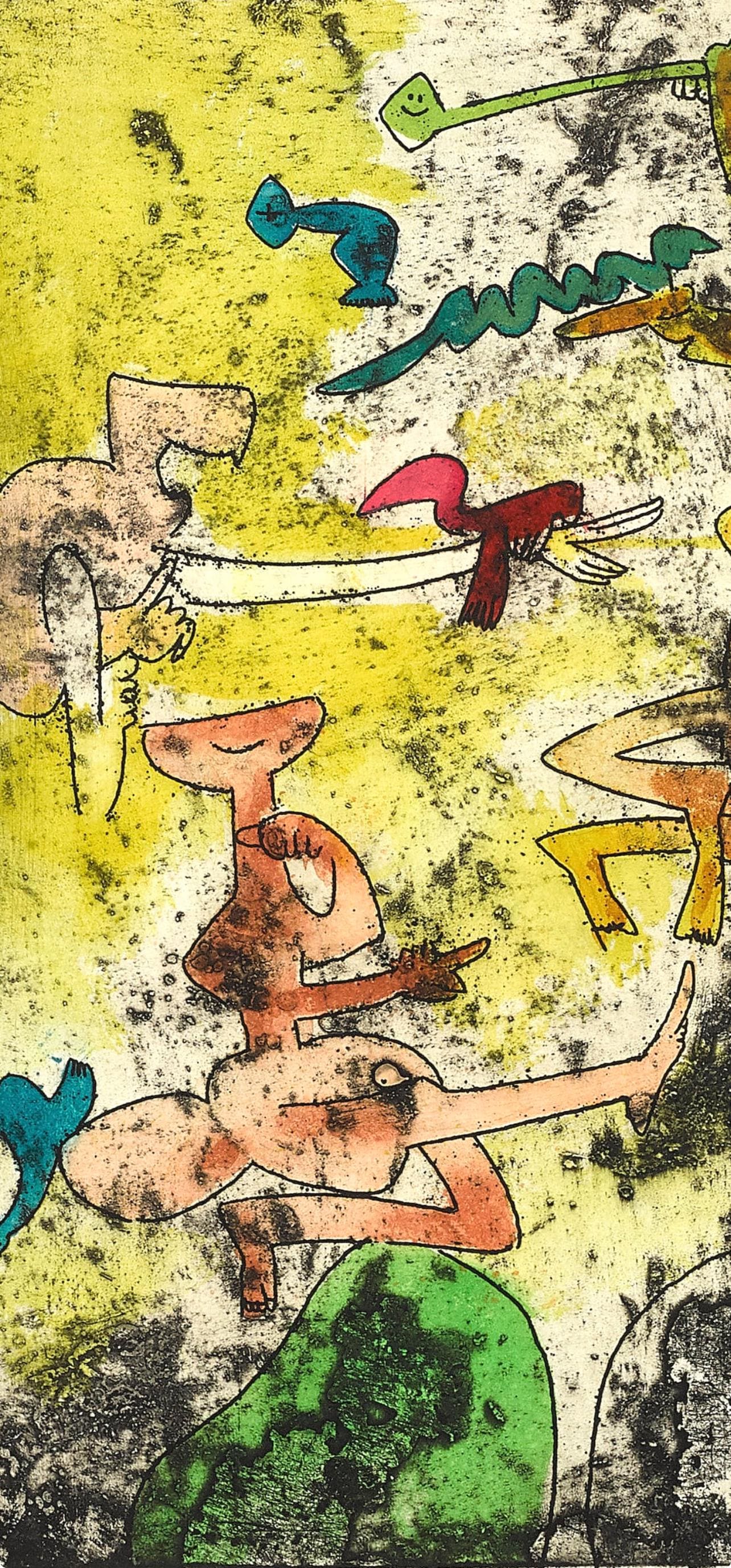 Roberto Matta, Composition (Sabatier 393), Centre Noeuds, Limited Edition Etching