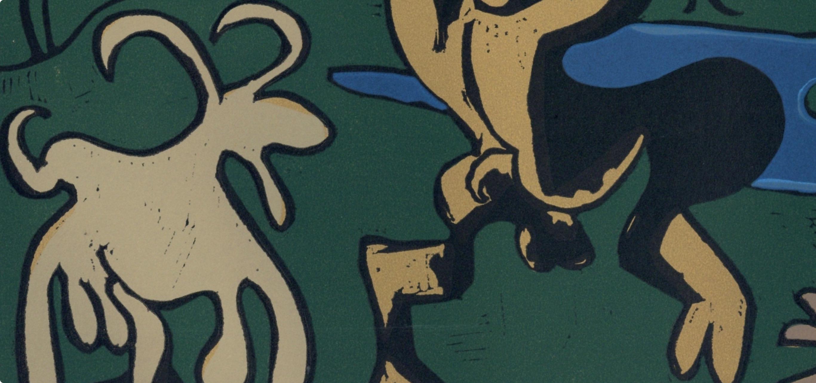 Pablo Picasso, Fauns and Goat (Orozco 214), Grabados al linóleo, Limited Edition Linocut