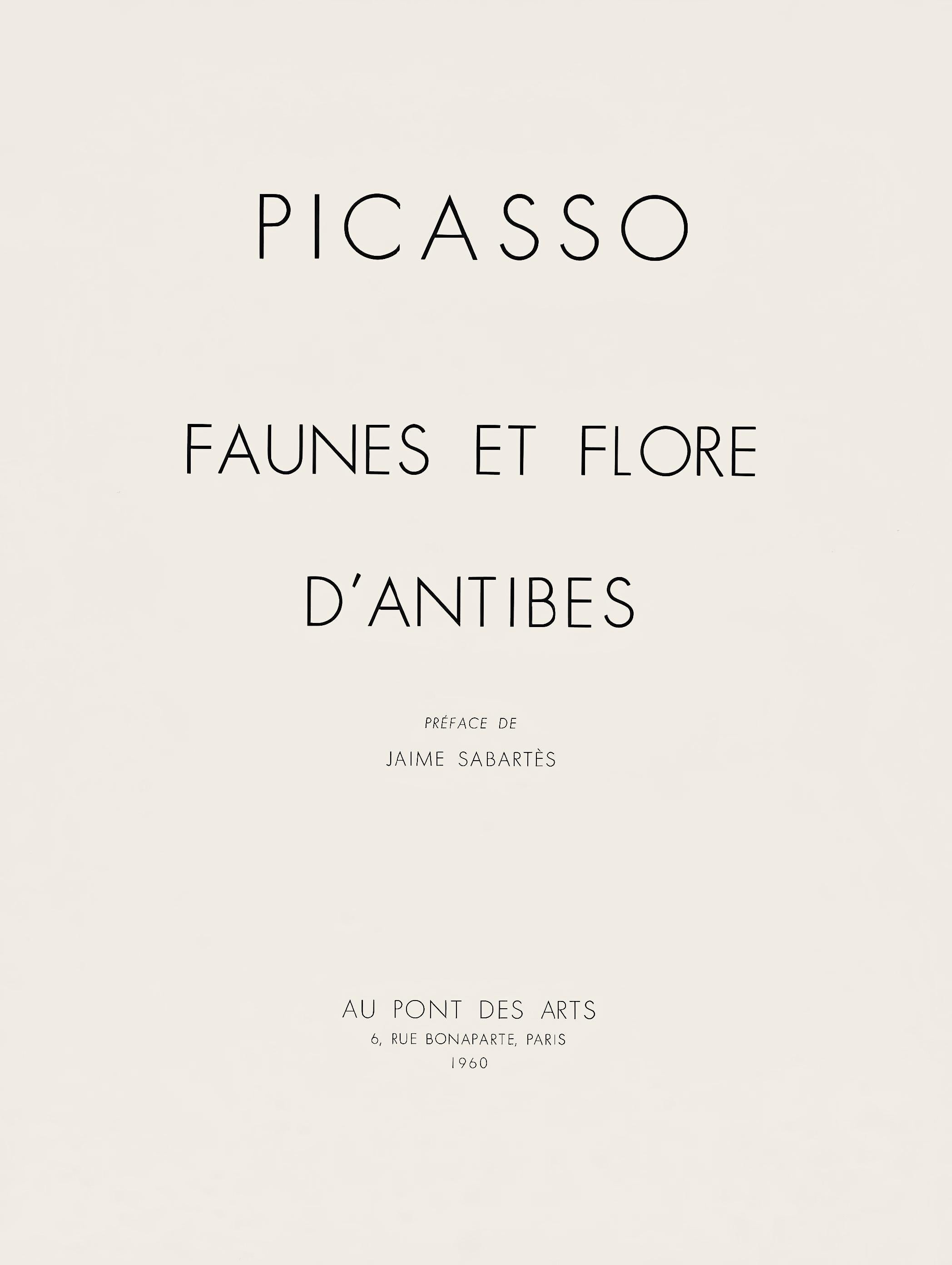 Pablo Picasso, Composition, Faunes et Flore d'Antibes, Limited Edition Lithograph