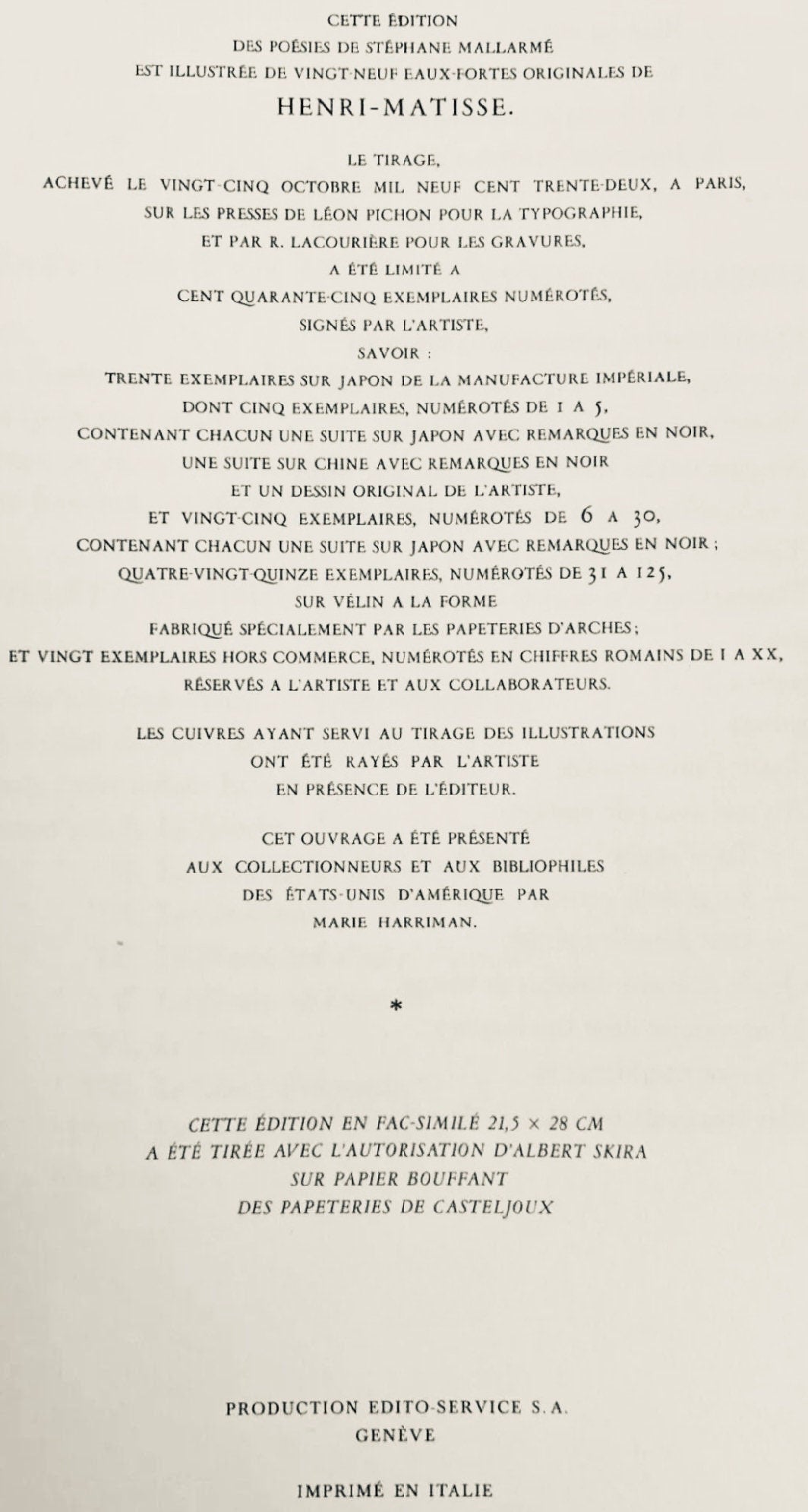 Henri Matisse, Feuillets d'Album (Album Sheets), Poésies, Limited Edition Lithograph