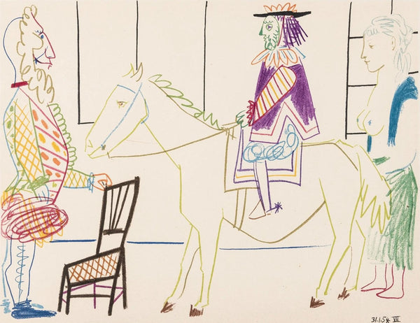 Pablo Picasso, Composition, Picasso and the Human Comedy, Verve: Revue Artistique et Littéraire, Limited Edition Lithograph