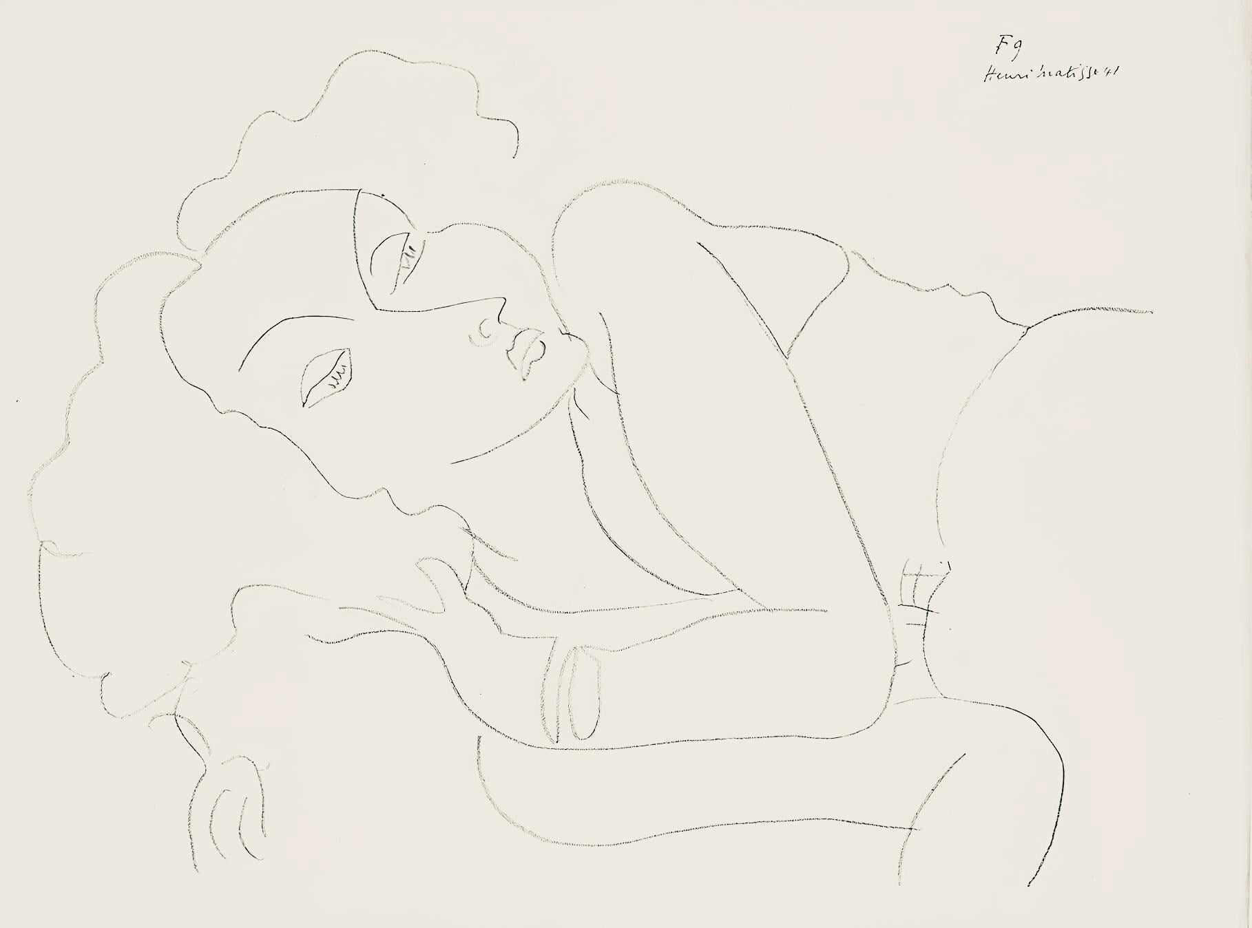 Henri Matisse, Série F, var. 9 (Duthuit 9), Henri Matisse, Dessins, Thèmes et variations, Limited Edition Lithograph