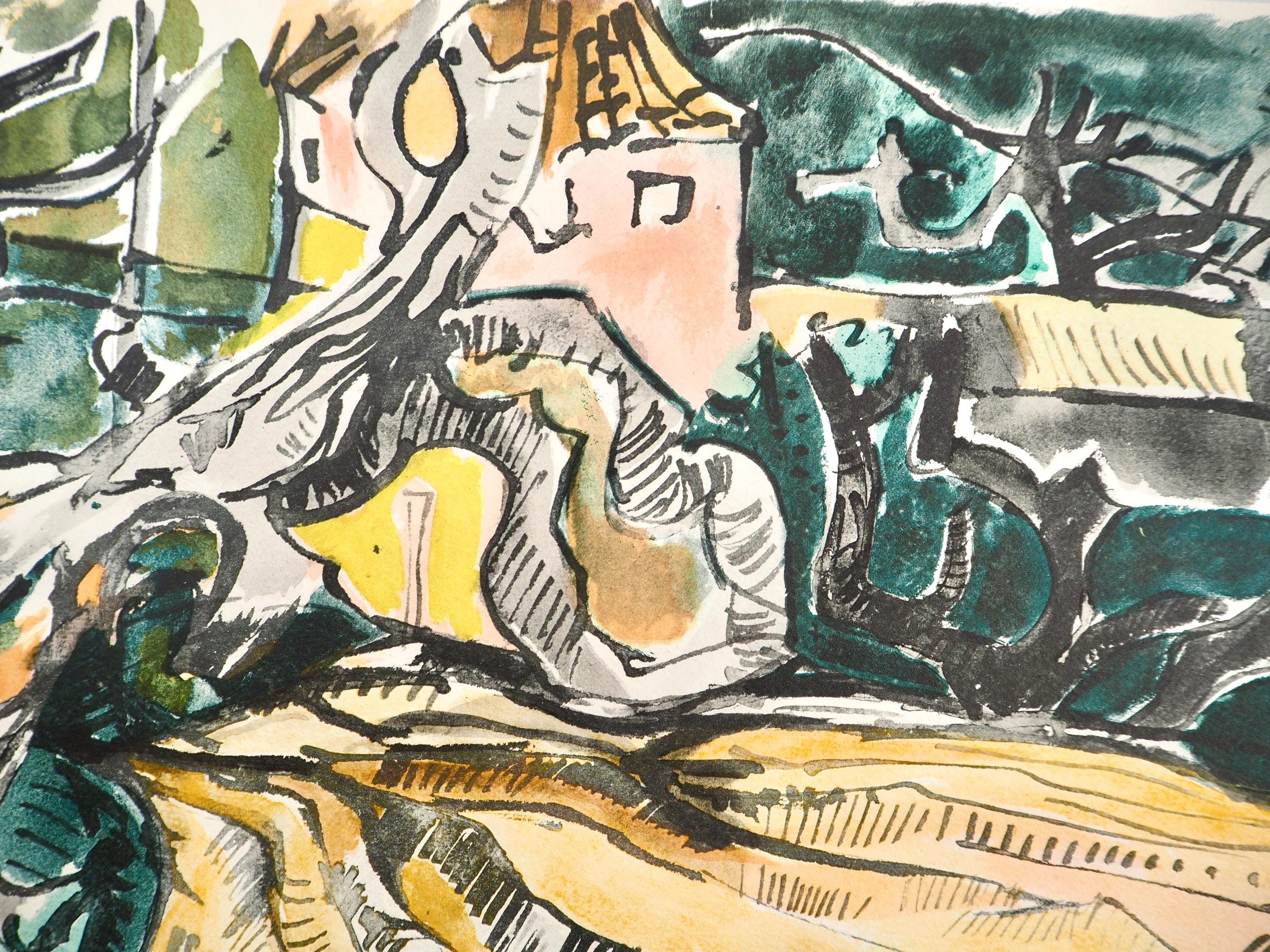 Édouard Pignon, Composition, Arbres et Voiles, Limited Edition Lithograph