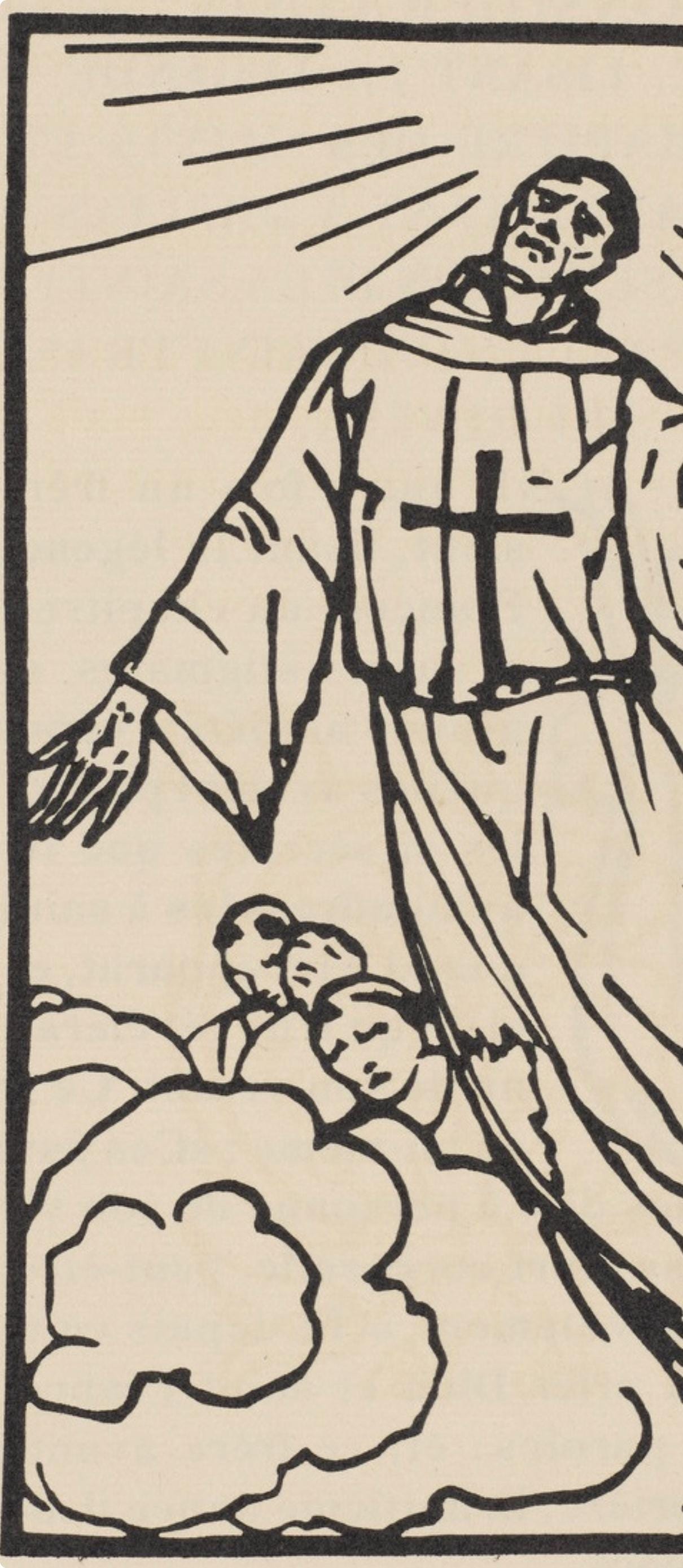 Émile Bernard, Composition (Morane, No. 100), Les Petites Fleurs de St. Françoise, Limited Edition Woodcut