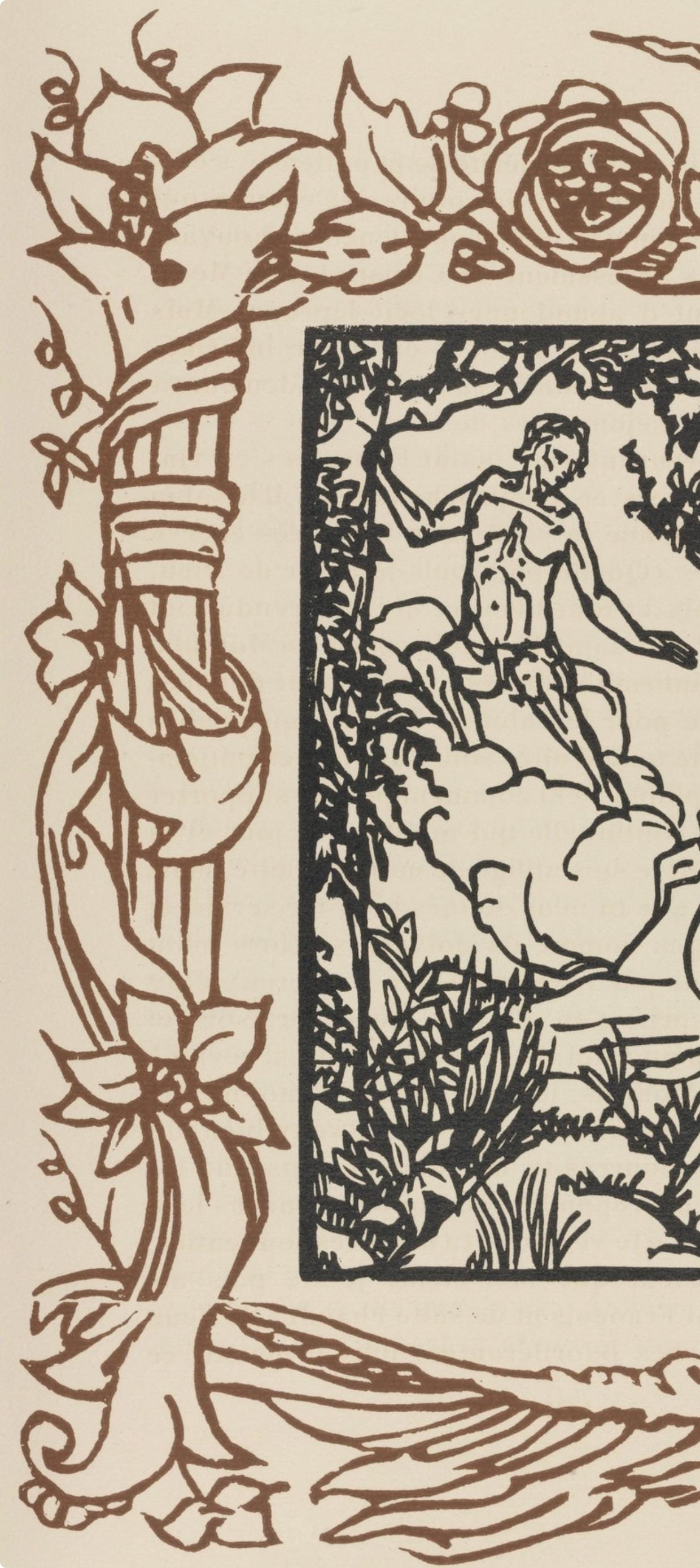 Émile Bernard, Composition (Morane, No. 100), Les Petites Fleurs de St. Françoise, Limited Edition Woodcut