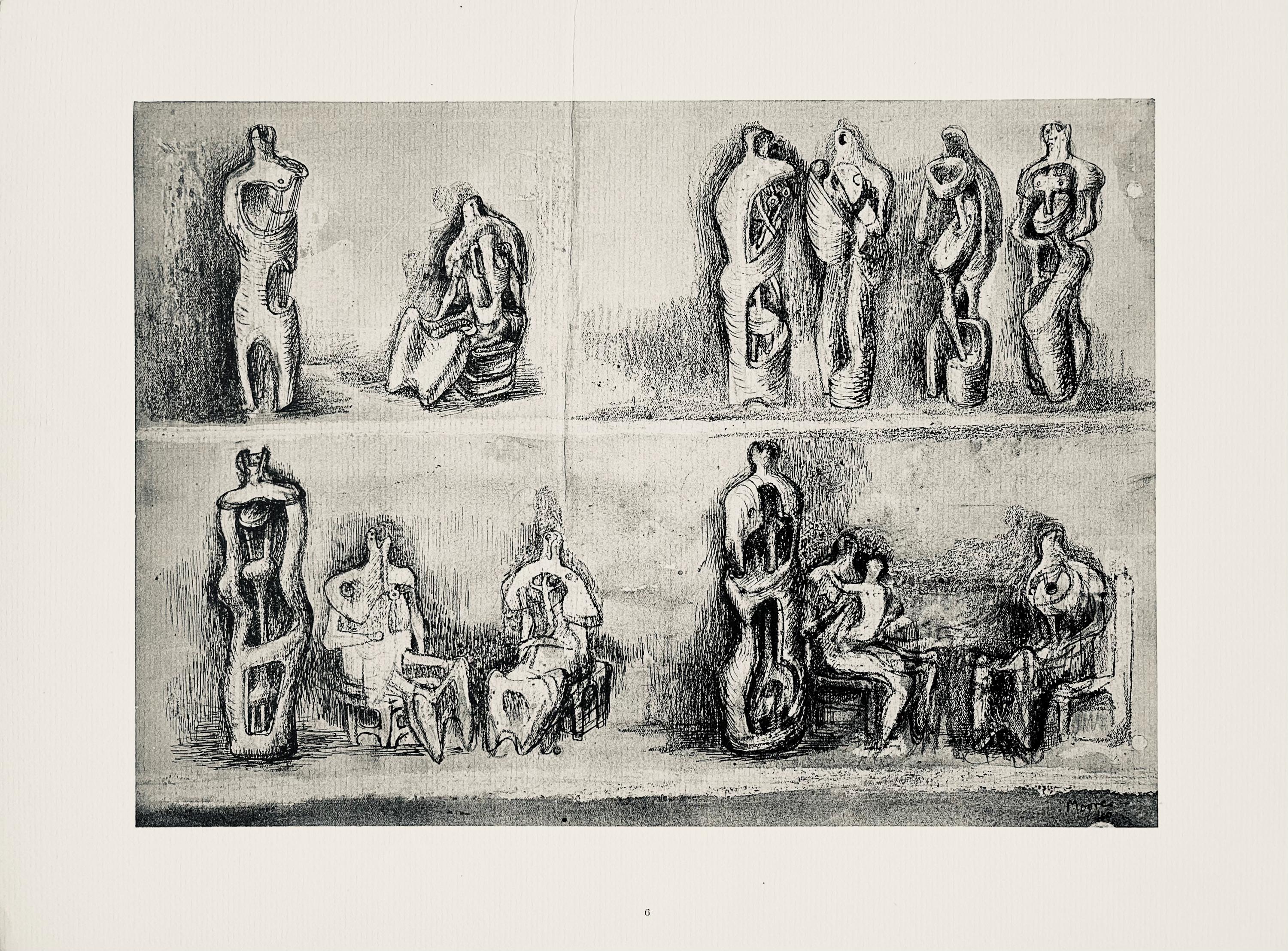 Henry Moore, Standing and Seated Figures, The Drawings of Henry Moore, Limited Edition Lithograph