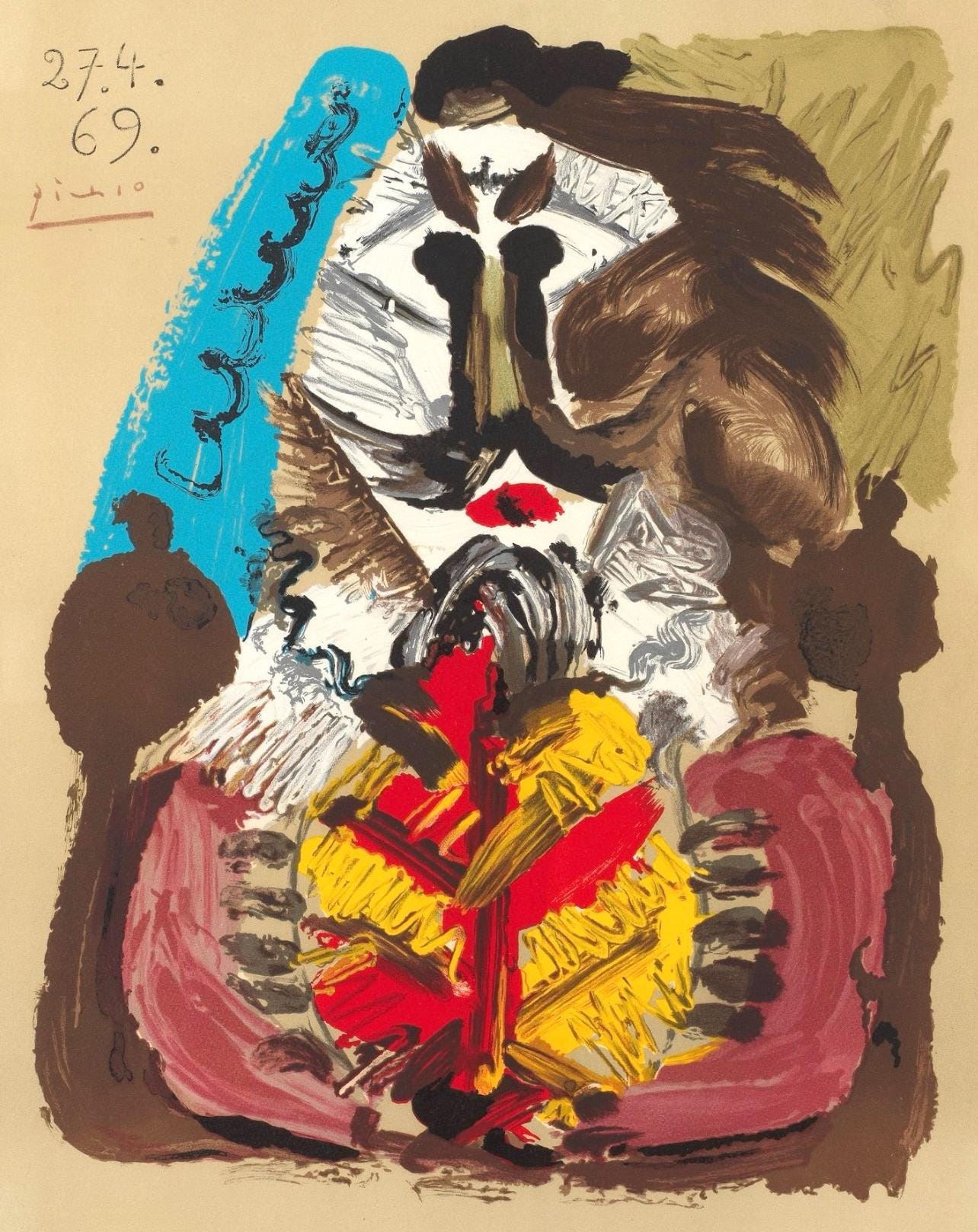 Pablo Picasso, Composition (Orozco 207-261), Vingt-Neuf Portraits Imaginaires, Limited Edition Lithograph