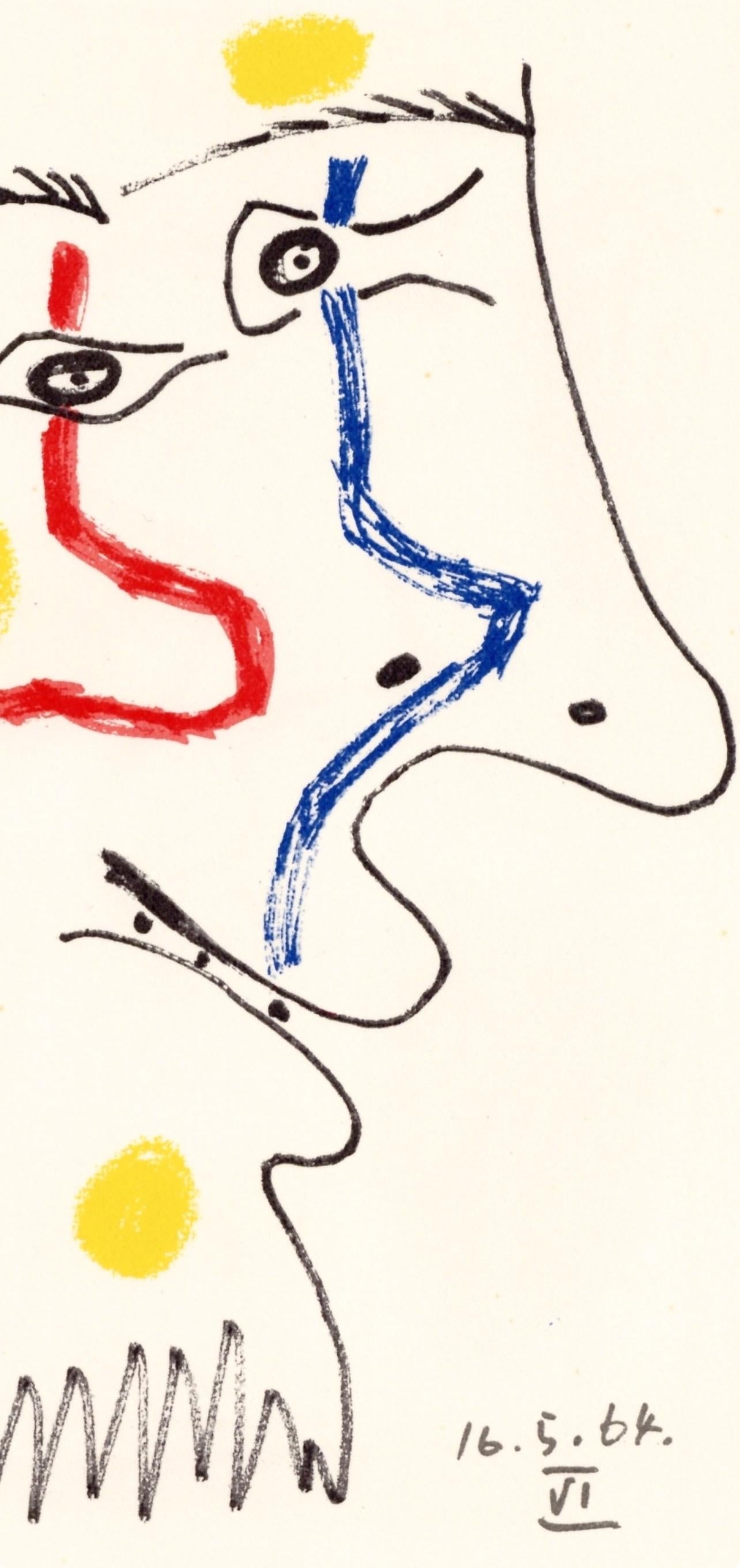 Pablo Picasso, Composition, Le Goût du Bonheur (Cramer 148; Bloch 2013), Limited Edition Mixed Media Lithograph