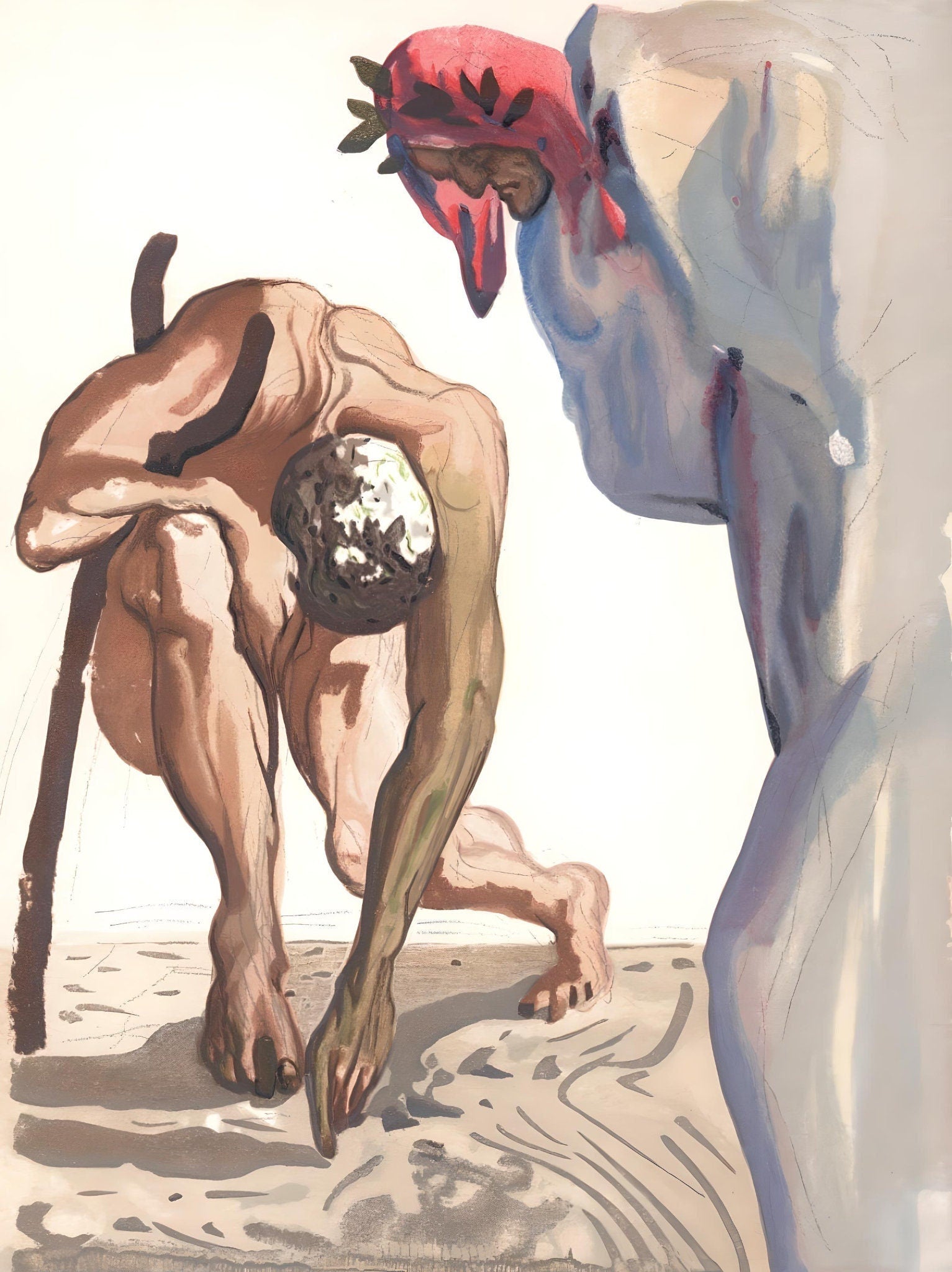 Salvador Dali, The Law of Climbing (Michler/Löpsinger 1039-1138; Field 189-200), La Divine Comédie, Limited Edition Woodcut
