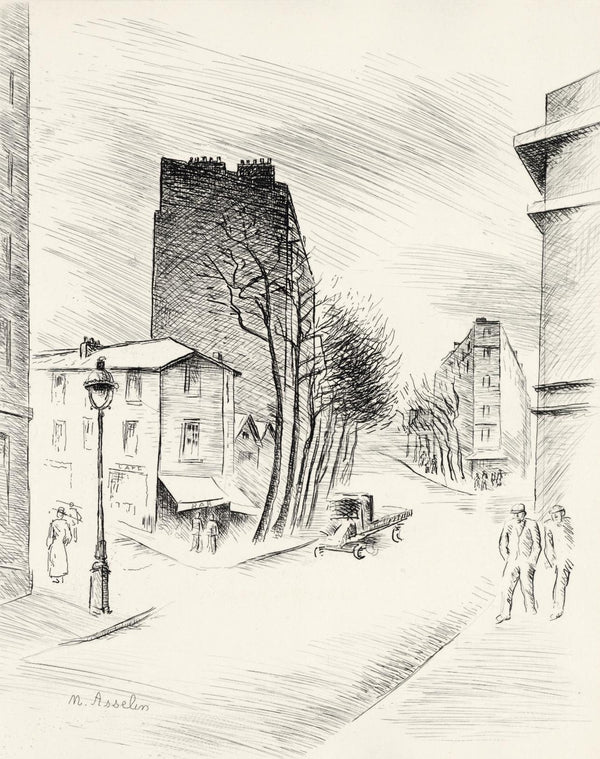 Maurice Asselin, Belleville a vol d'âme, A La gloire à Paris, Limited Edition Etching
