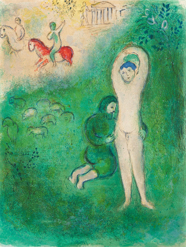 Marc Chagall, Daphnis et Gnathon, Daphnis et Chloé, Limited Edition Héliogravure