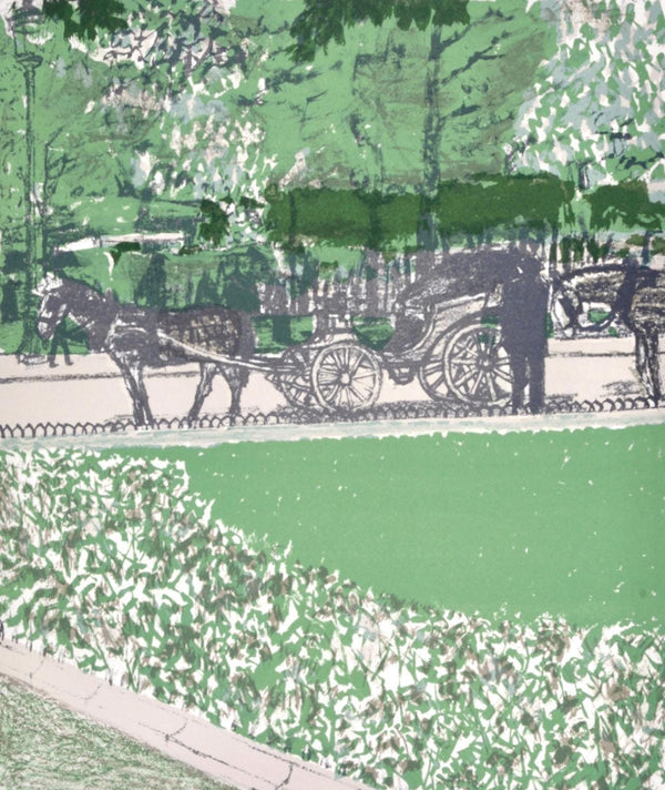 Maurice Brianchon, La Calèche dans le parc, Regards sur Paris, Limited Edition Lithograph
