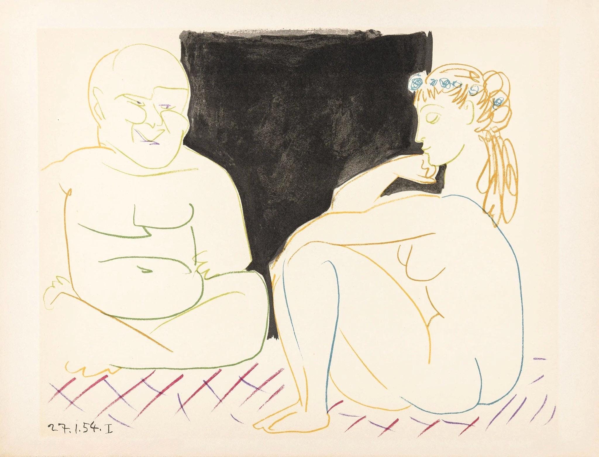 Pablo Picasso, Composition, Picasso and the Human Comedy, Verve: Revue Artistique et Littéraire, Limited Edition Lithograph