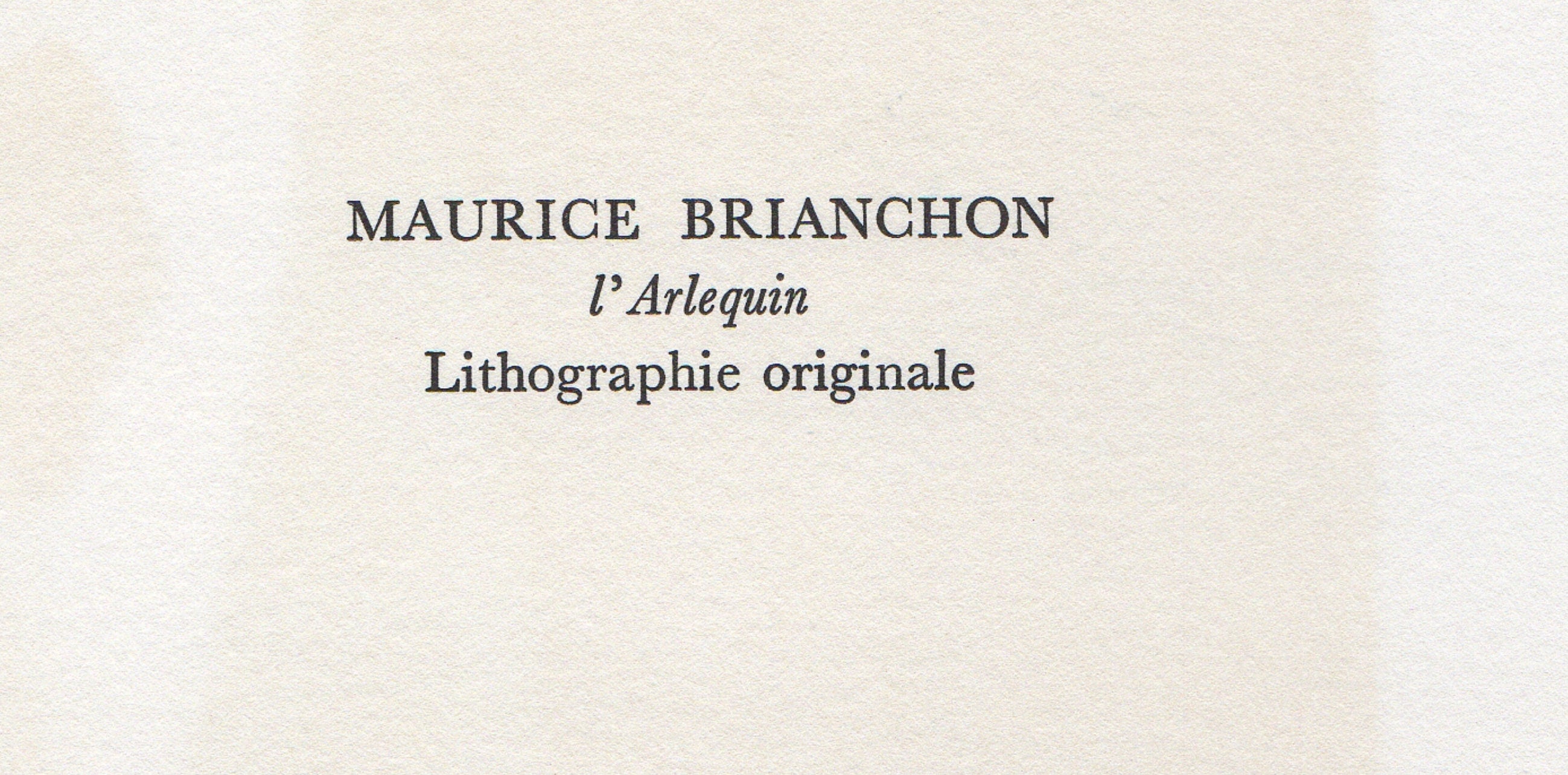 Maurice Brianchon, l'Arlequin, Souvenirs et portraits d'artistes, Limited Edition Lithograph