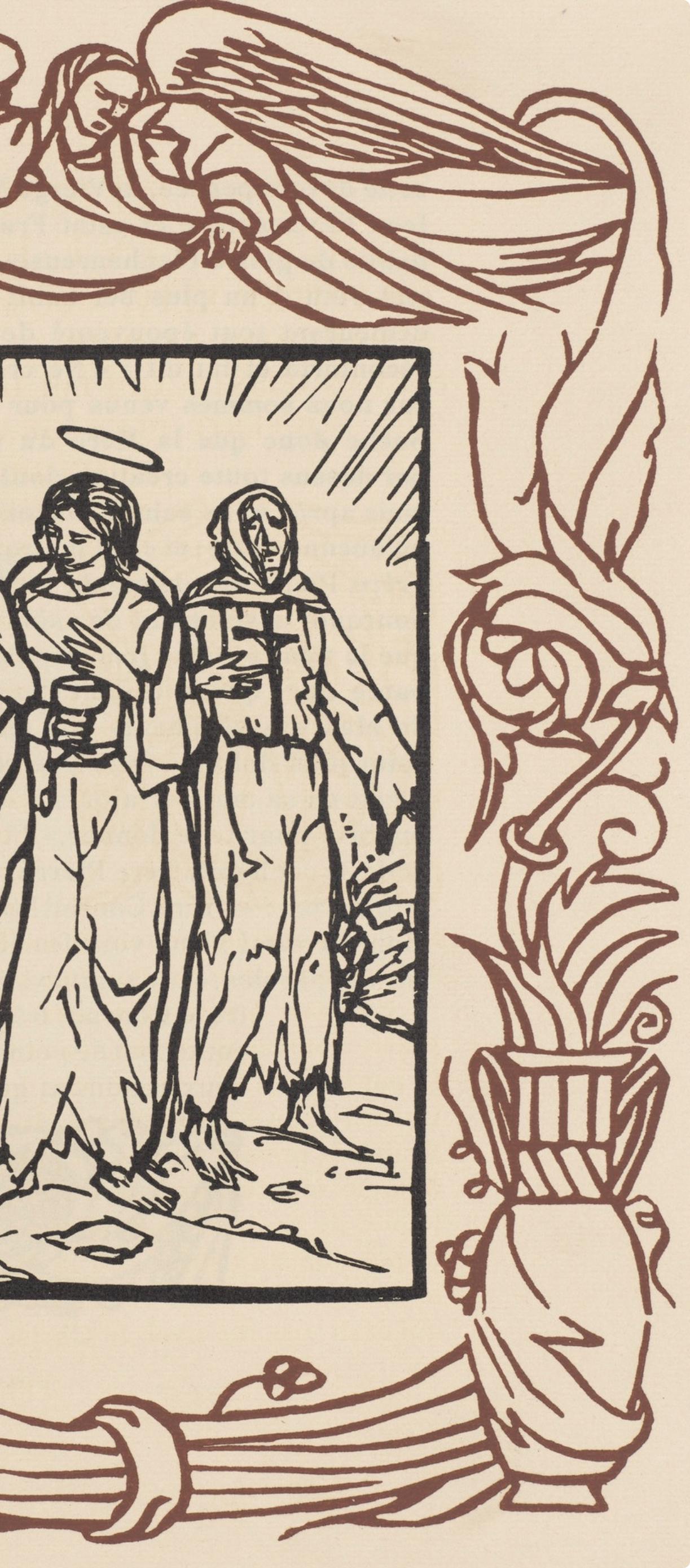 Émile Bernard, Composition (Morane, No. 100), Les Petites Fleurs de St. Françoise, Limited Edition Woodcut