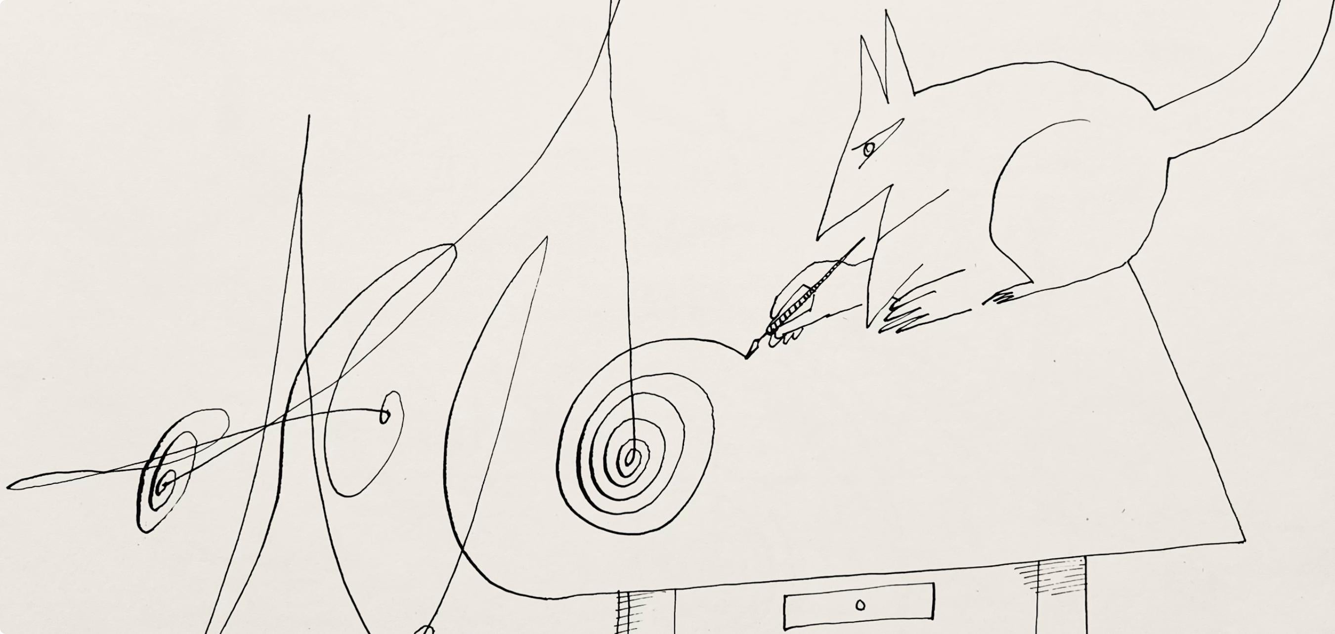 Saul Steinberg, Composition, Derrière le miroir, Limited Edition Lithograph