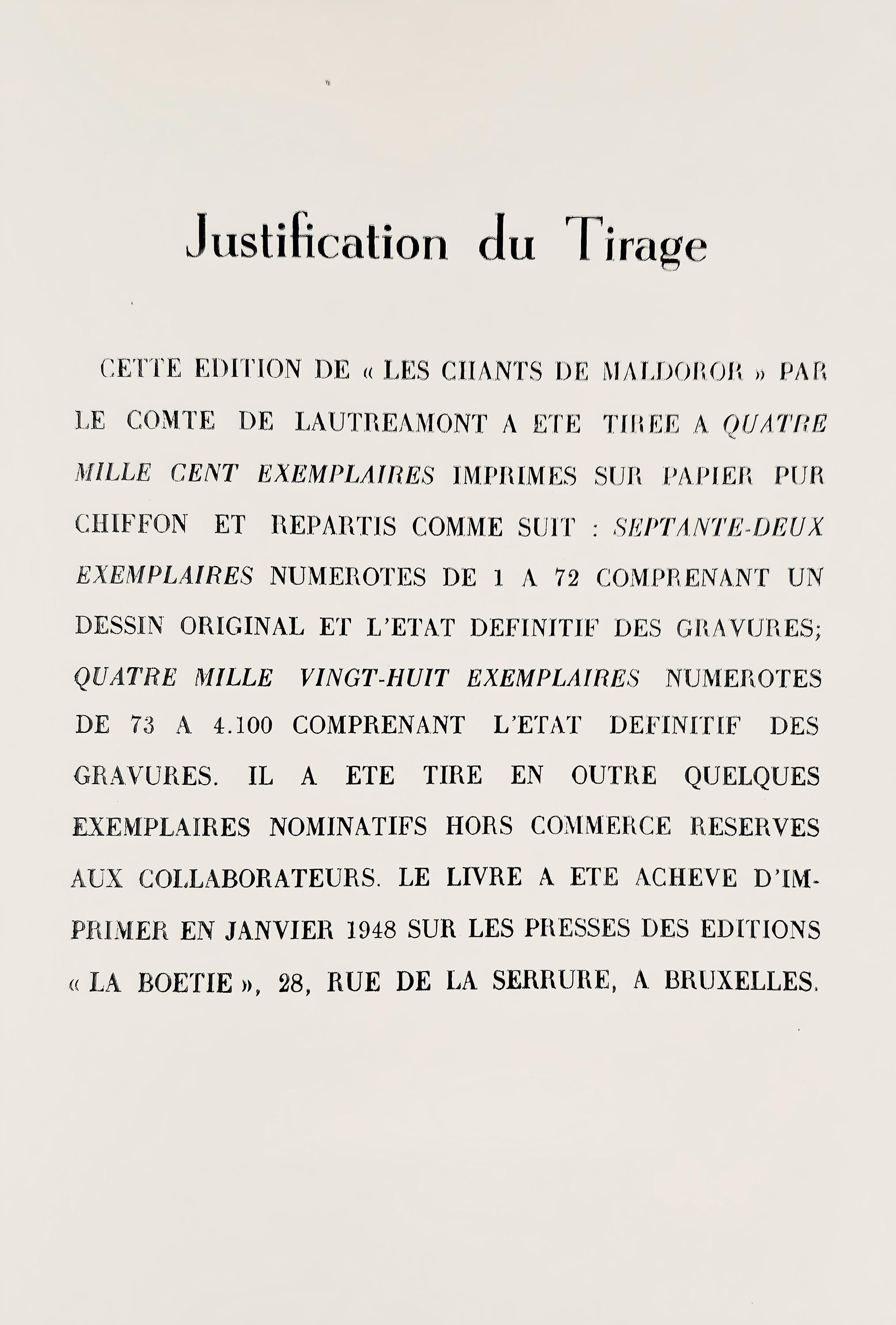 René Magritte, Composition, Les chants de Maldoror, Limited Edition Lithograph
