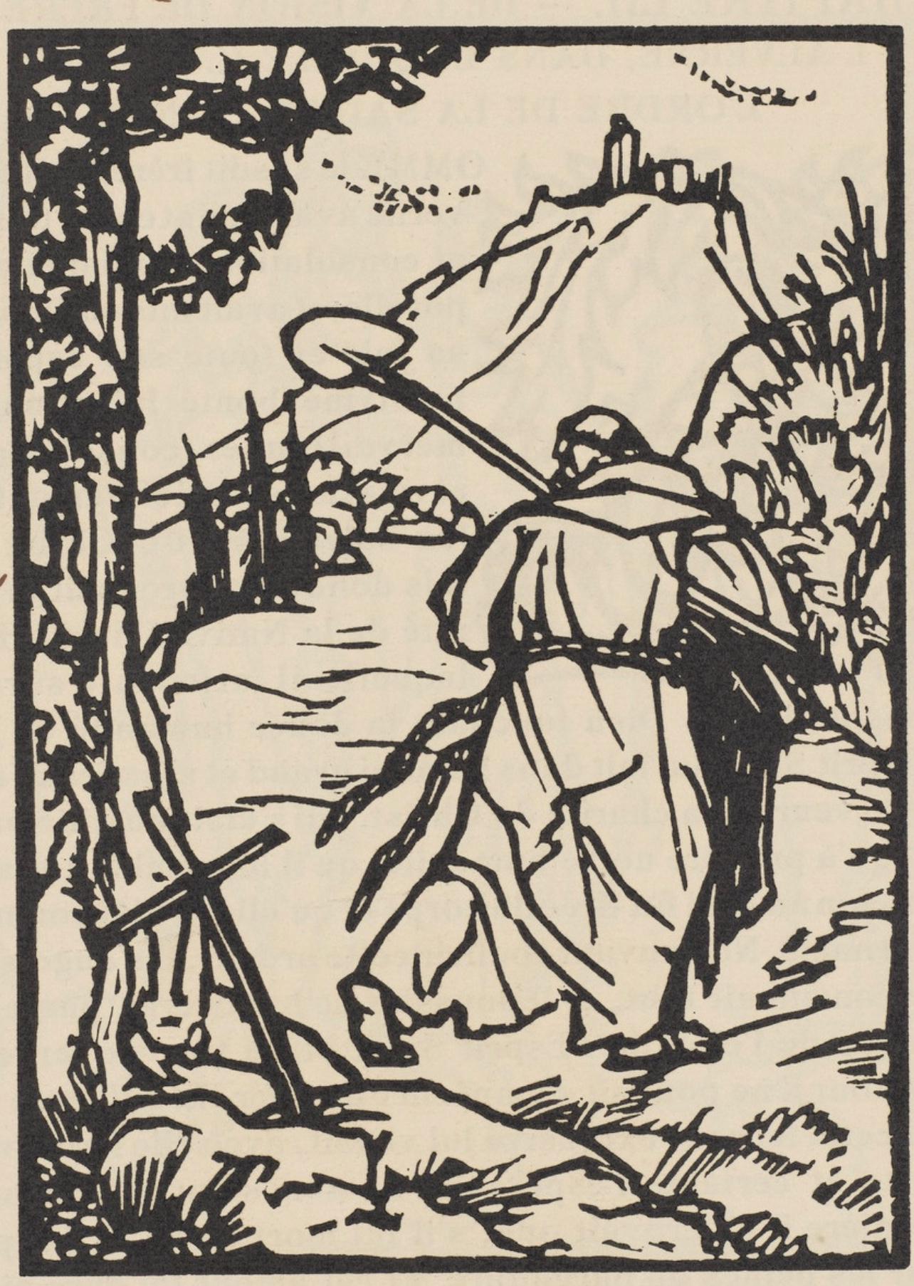 Émile Bernard, Composition (Morane, No. 100), Les Petites Fleurs de St. Françoise, Limited Edition Woodcut
