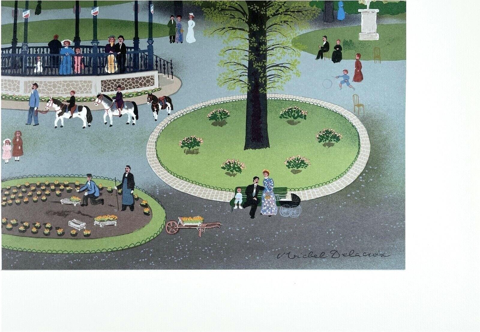 Michel Delacroix, Le Kiosque, Limited Edition Lithograph
