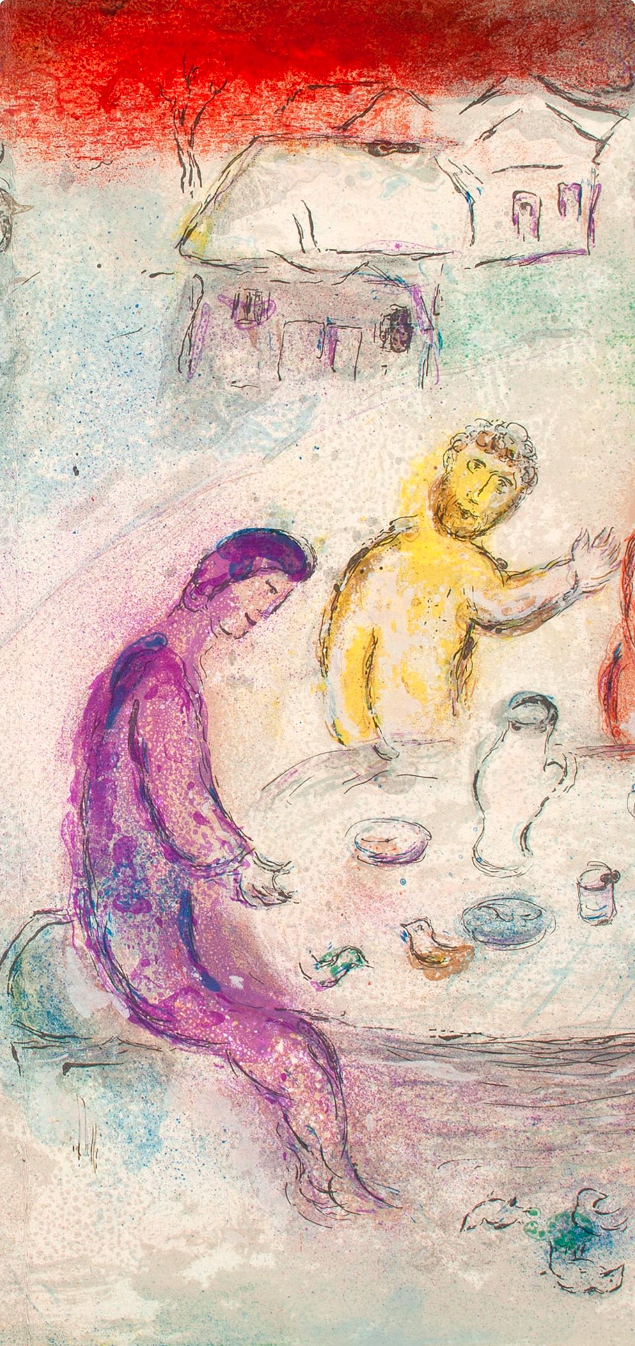 Marc Chagall, Le Repas chez Dryas, Daphnis et Chloé, Limited Edition Héliogravure