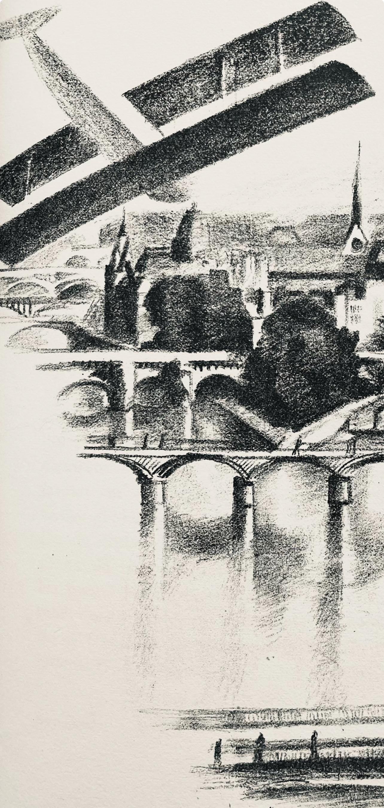Robert Delaunay, Les ponts de Paris et Notre-Dame (Habasque 720-728), Allo! Paris!, Limited Edition Lithograph