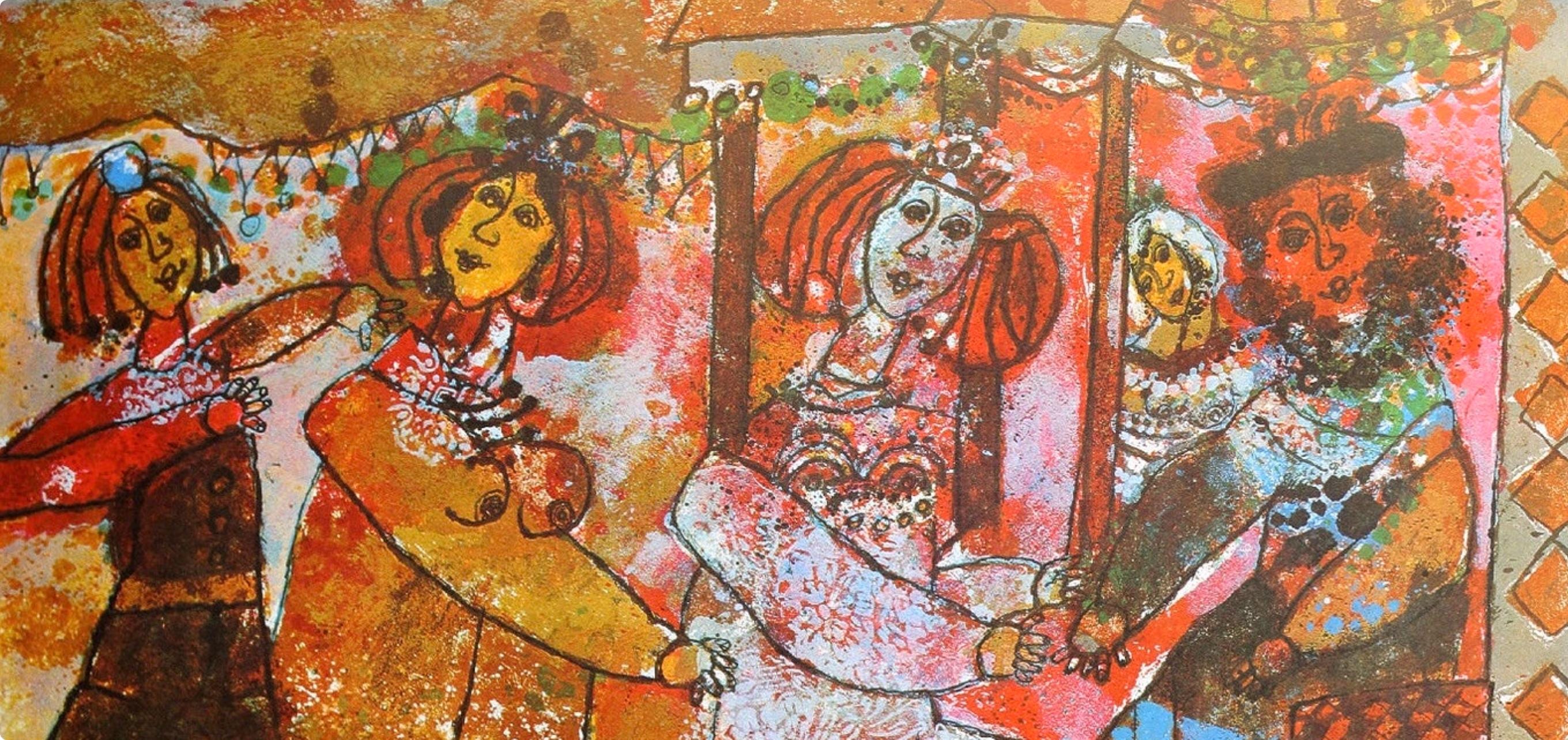 Théo Tobiasse, The Wedding, Original Edition Offset Lithograph