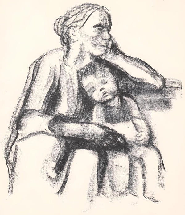 Käthe Kollwitz, Worker Woman with Sleeping Child (Arbeiterfrau mit schlafendem Jungen), Limited Edition Lithograph
