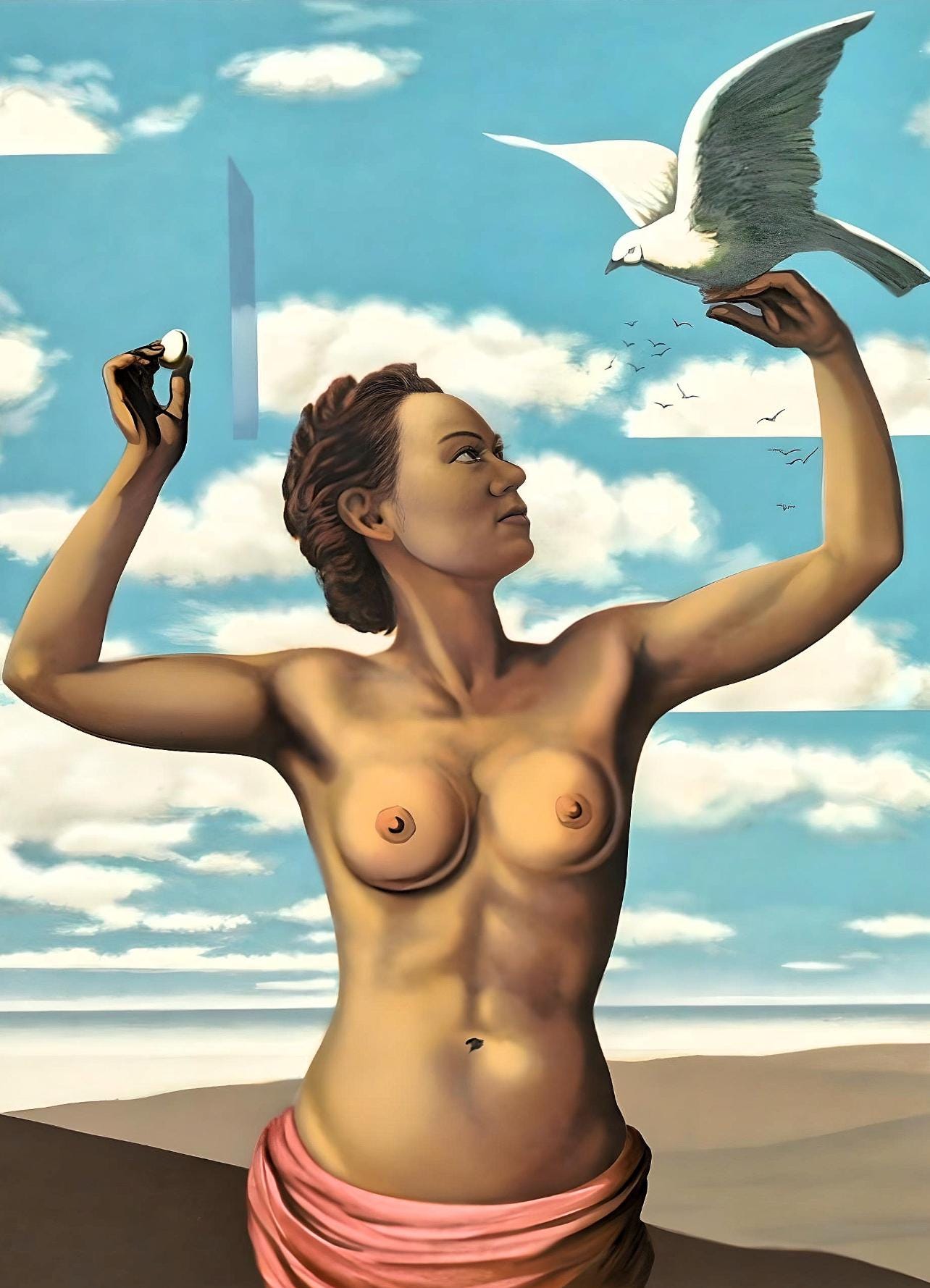 René Magritte, Une Jeune Femme Présente avec Grace, Les Enfants Trouvés de Magritte, Limited Edition Lithograph
