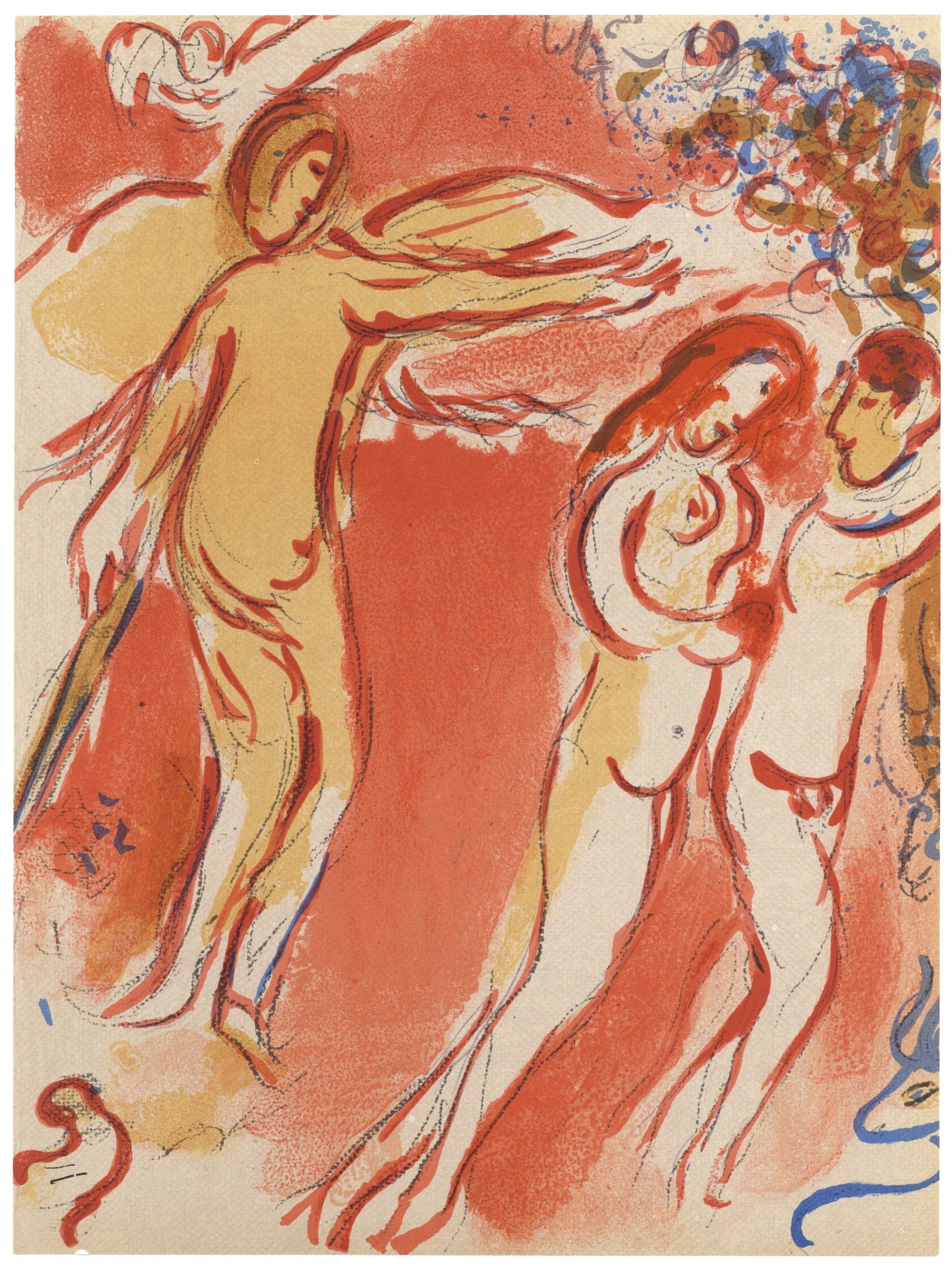 Marc Chagall, Banished from Paradise (Mourlot 117-46; Cramer 25), Drawings from the Bible, Verve: Revue, Limited Edition Lithograph