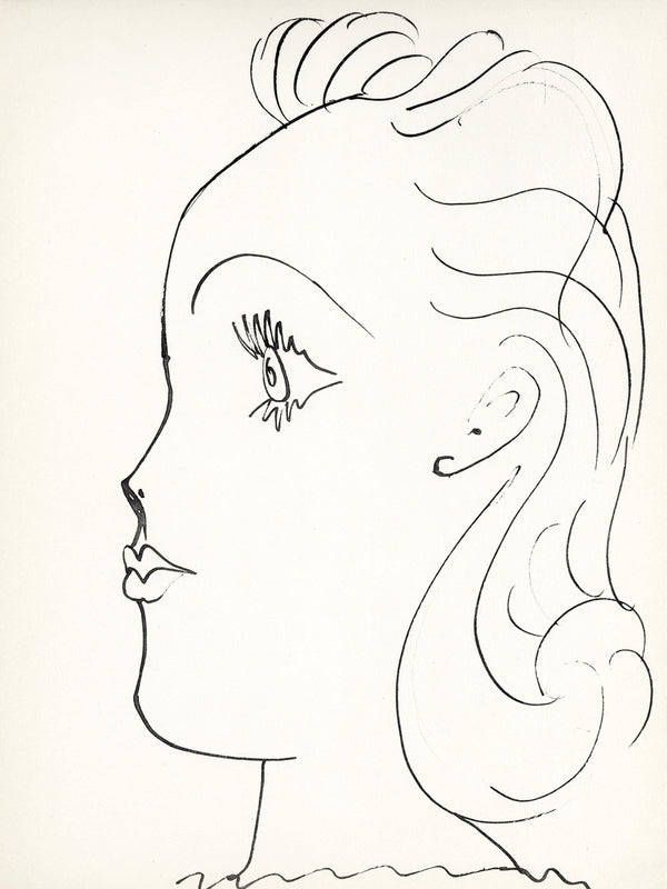 Pablo Picasso, Profil de jeune fille (Cramer No. 84), 40 dessins de Picasso en marge du Buffon, Limited Edition Lithograph