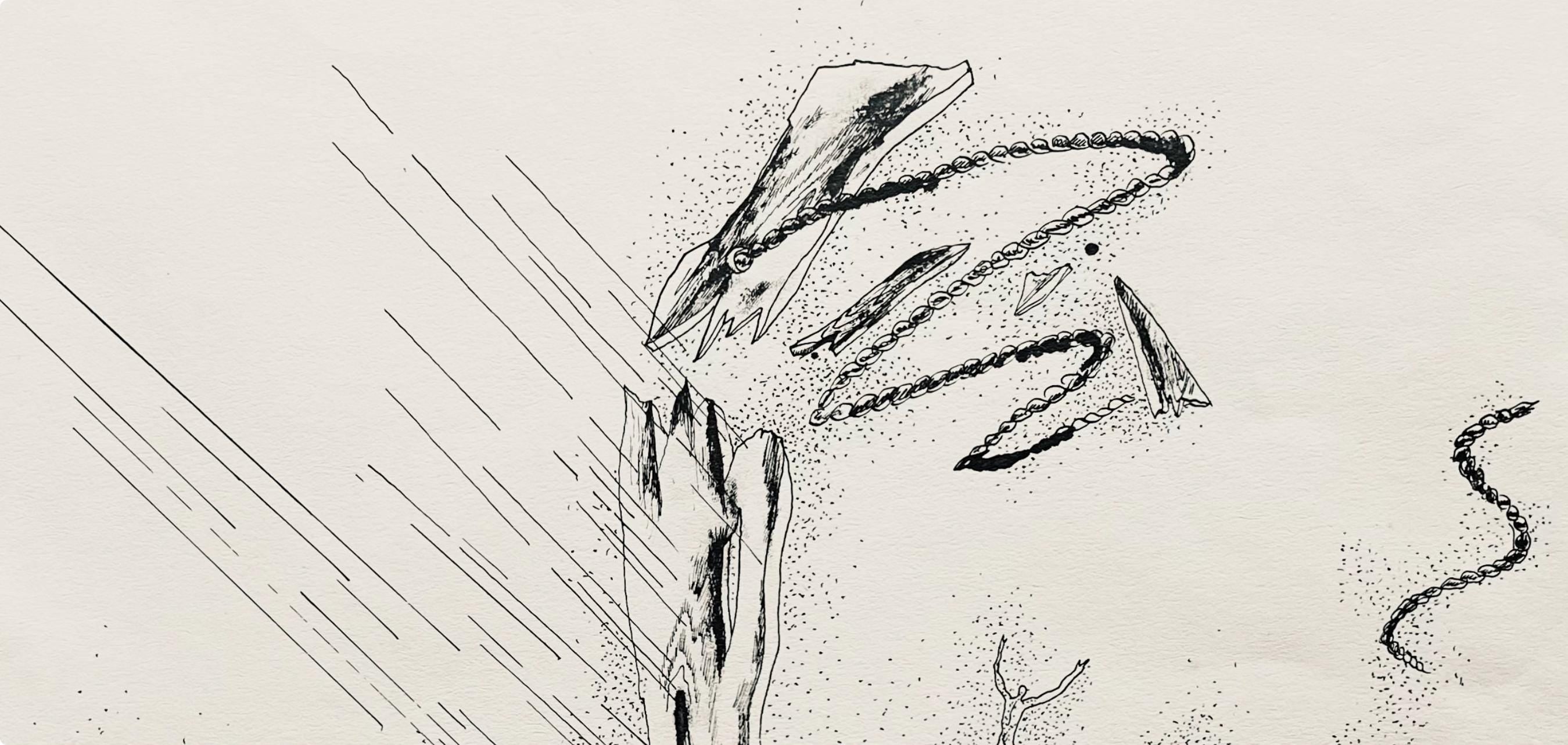 Jean Lurçat, s.o.s., huit dessins à la plume, Limited Edition Lithograph