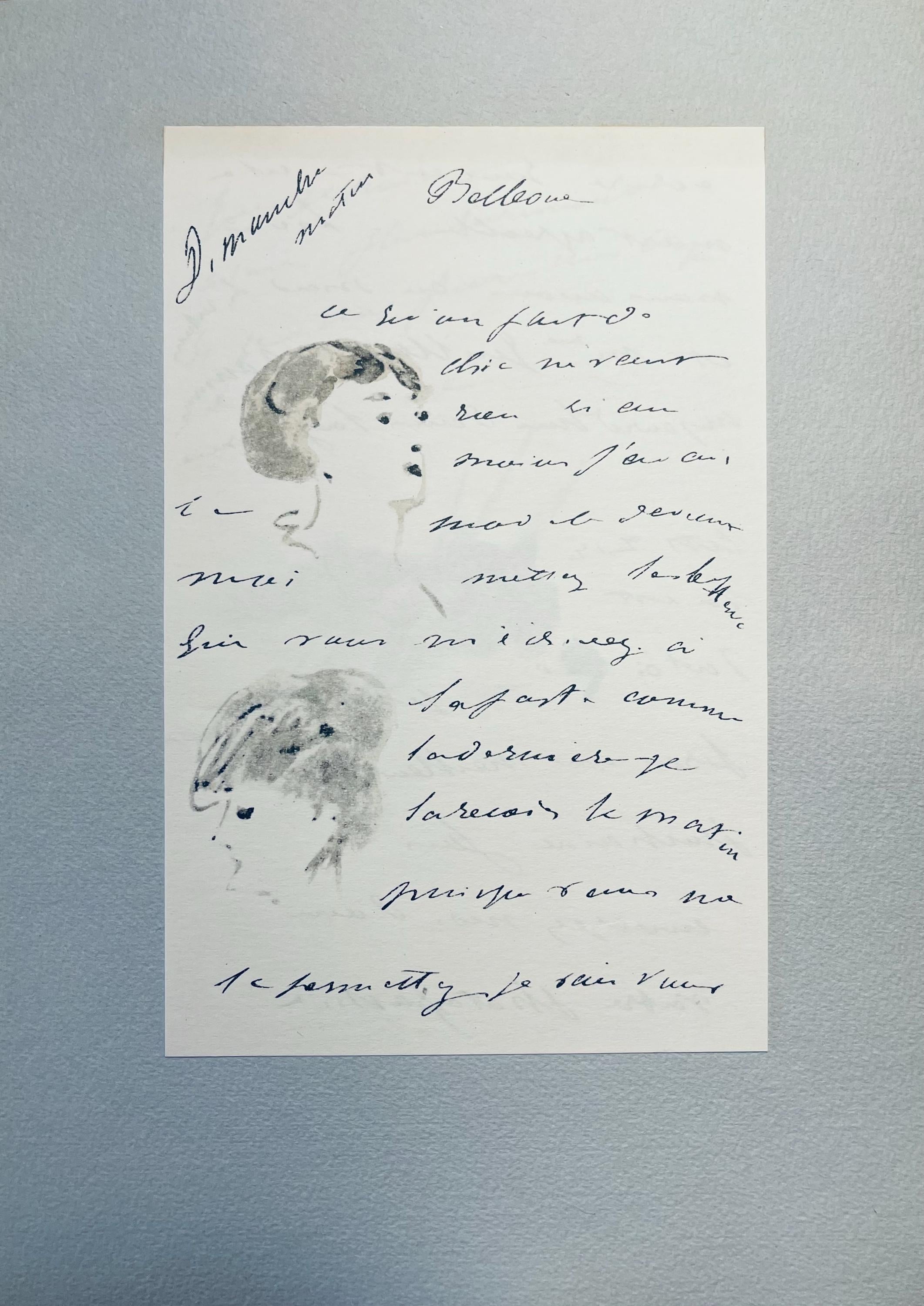 Édouard Manet, Composition, Édouard Manet, Letters with Aquarelles, Limited Edition Lithograph