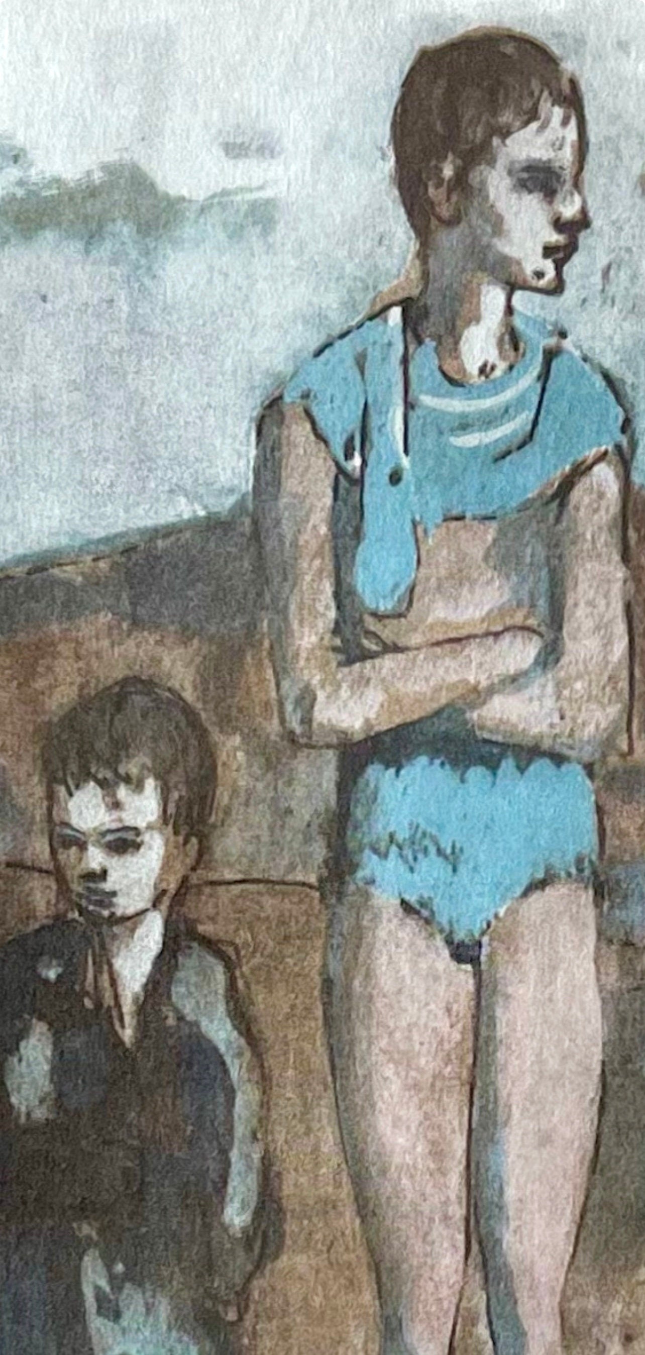 Pablo Picasso, Harlequin and Boy (Orozco 95), Picasso: Fifteen Drawings, Limited Edition Lithograph