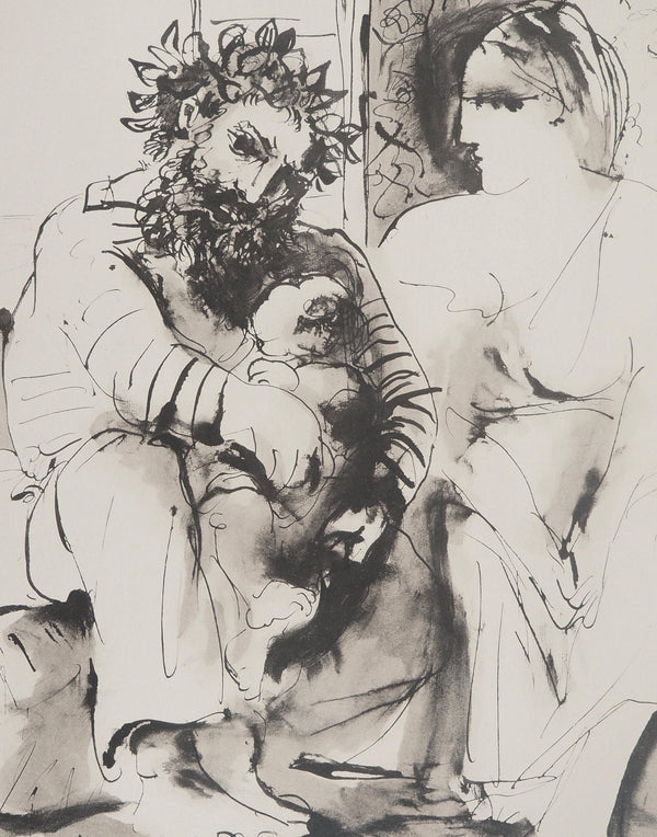 Pablo Picasso, Composition (Orozco 238), Picasso, La flûte double, Limited Edition Lithograph