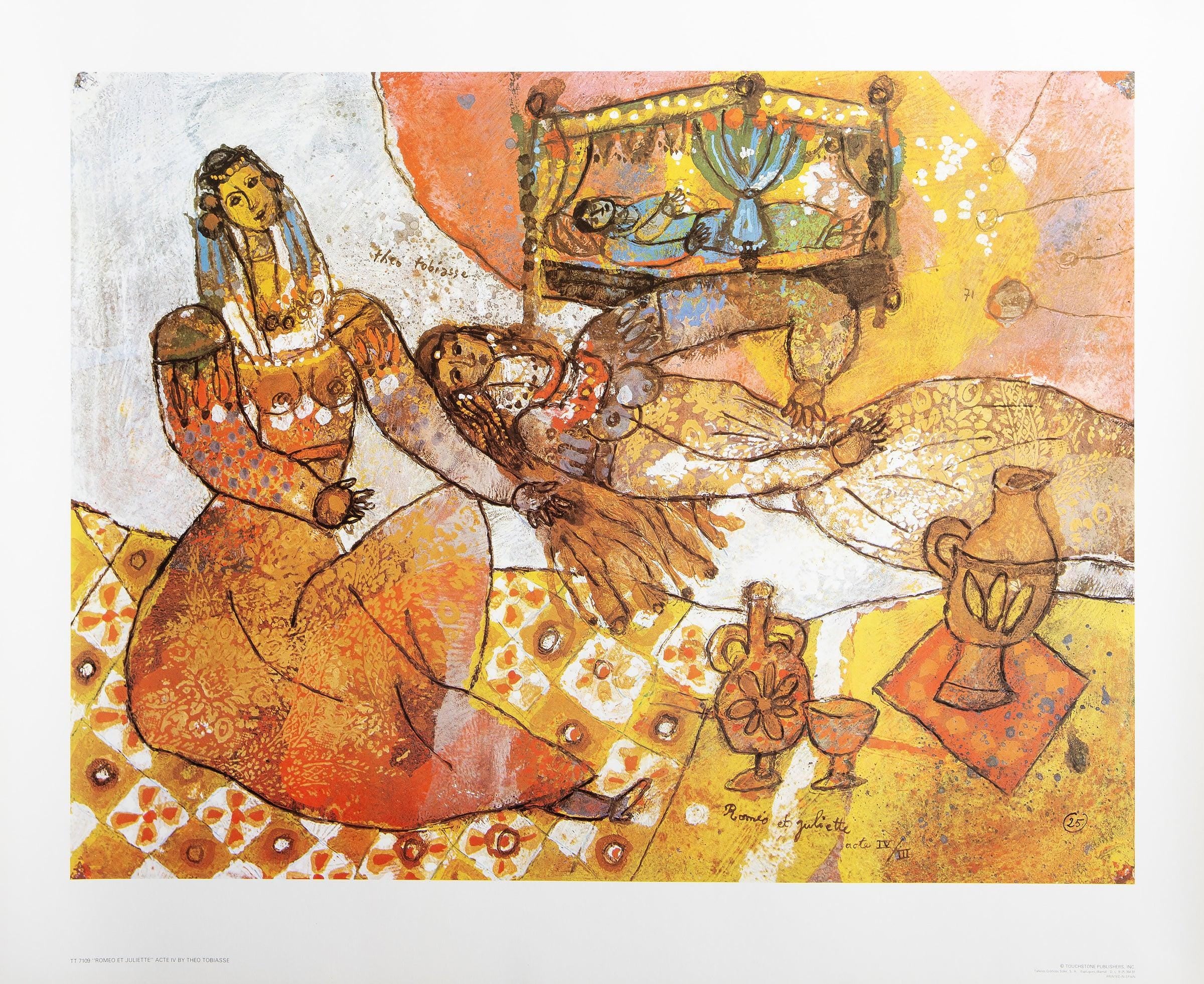 Théo Tobiasse, Romeo and Juliette IV, Original Edition Offset Lithograph