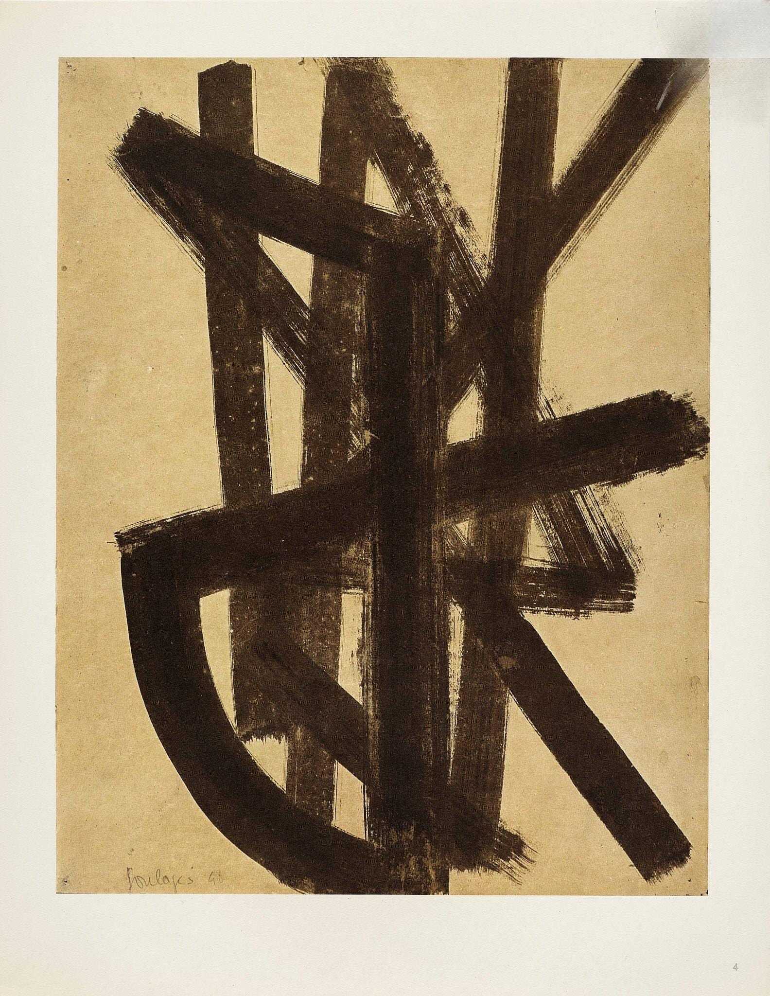 Pierre Soulages, Composition, Pierre Soulages, Peintres d'aujourd'hui, Limited Edition Lithograph