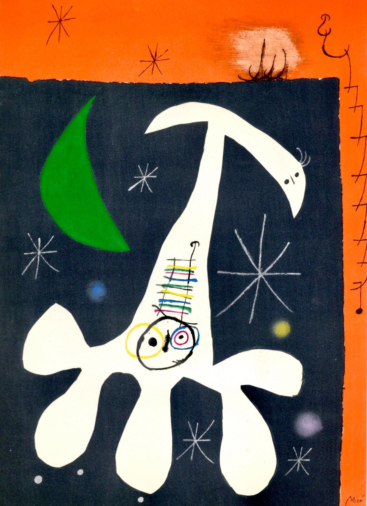 Joan Miró, Composition, Miró, Oiseau Solaire, Oiseau Lunaire, Étincelles, Limited Edition Lithograph