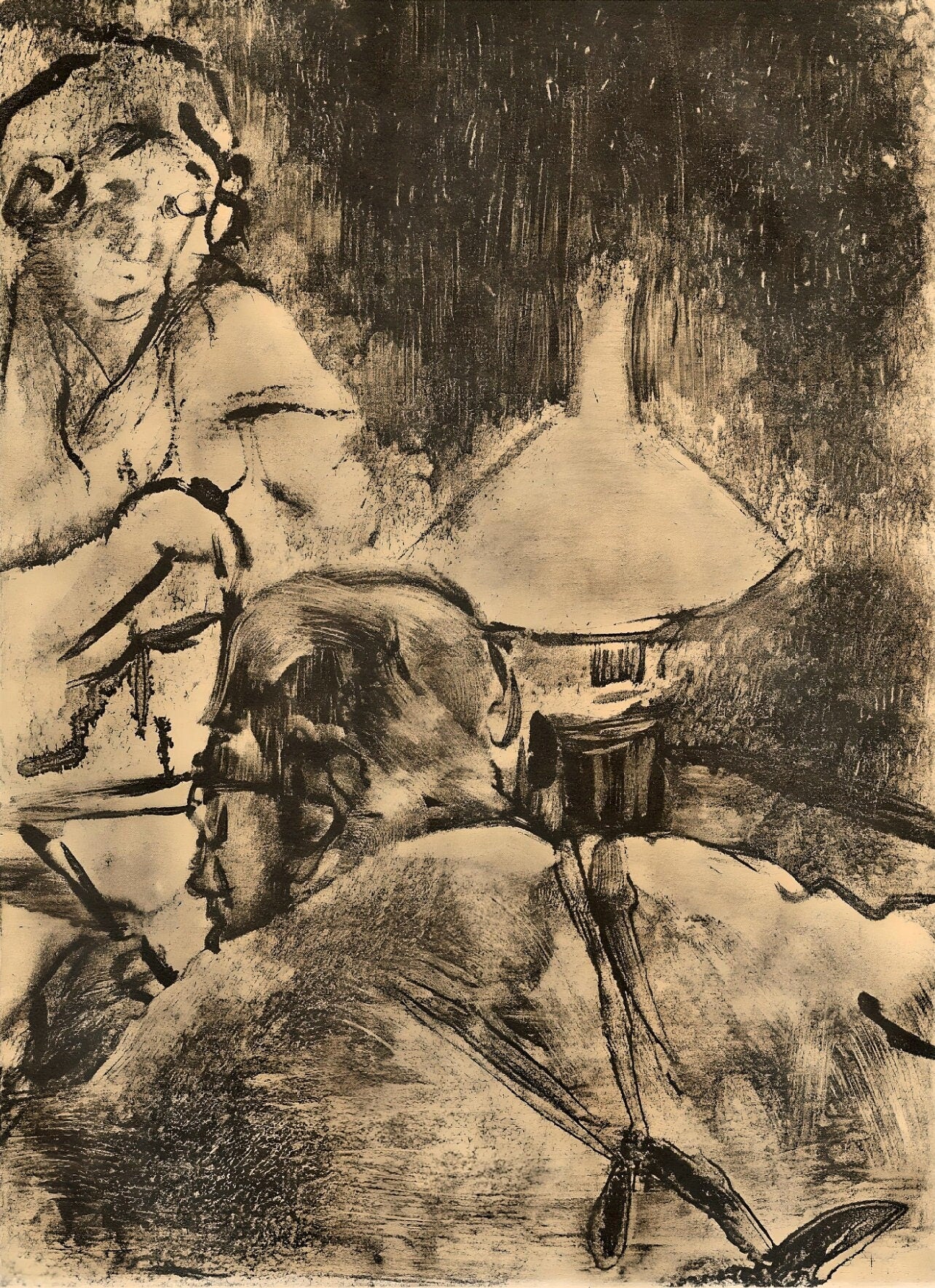 Edgar Degas, Famille Cardinal, E. Degas Monotypes, Limited Edition Monotype