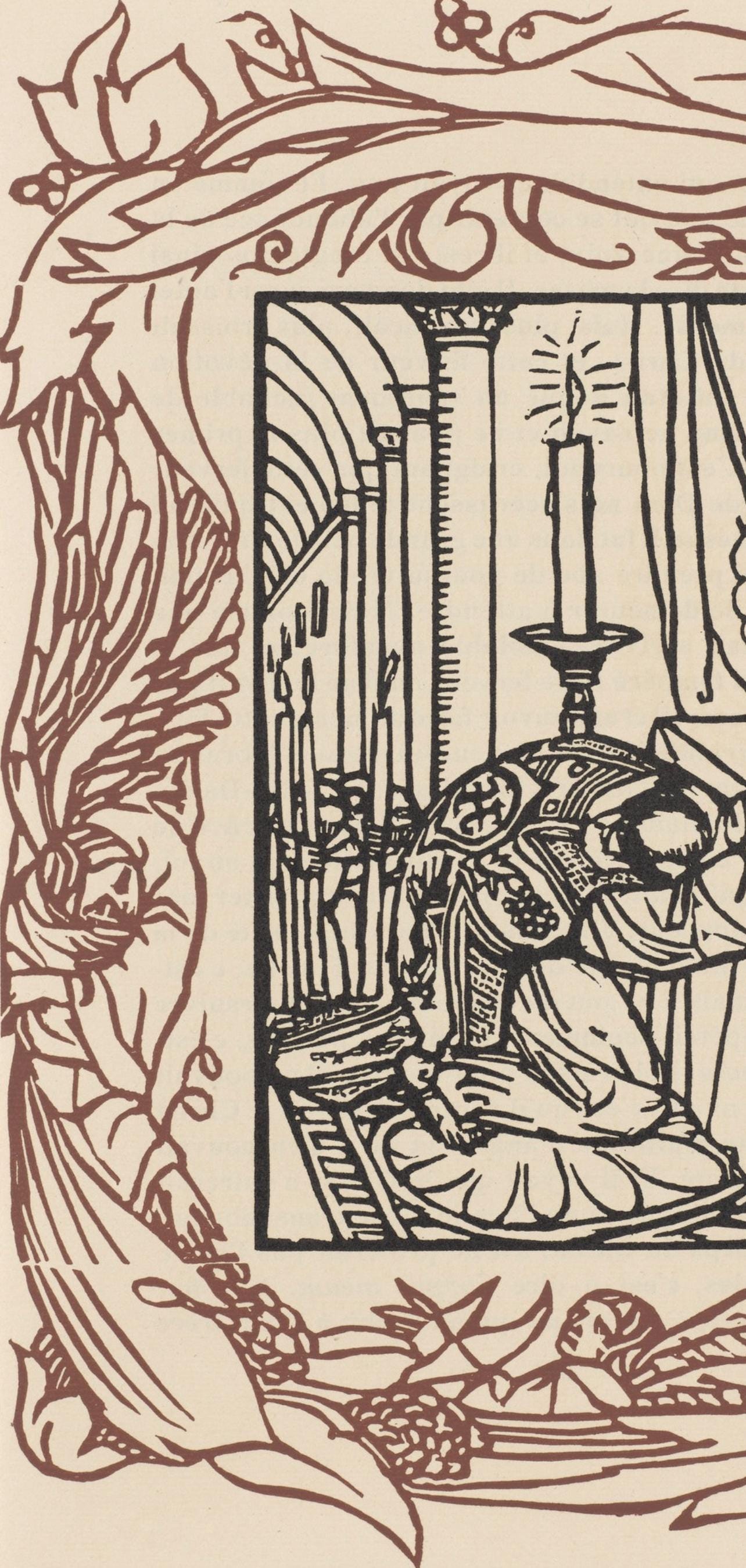 Émile Bernard, Composition (Morane, No. 100), Les Petites Fleurs de St. Françoise, Limited Edition Woodcut