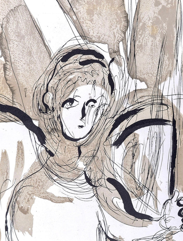 Marc Chagall, Angel with sword (Mourlot 117-46; Cramer 25), Drawings from the Bible by Marc Chagall, Verve, Limited Edition Lithograph