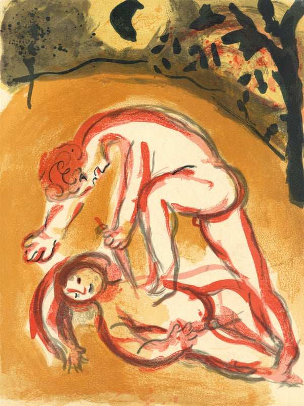 Marc Chagall, Cain and Abel (Mourlot 117-46; Cramer 25), Drawings from the Bible by Marc Chagall, Verve: Revue, Limited Edition Lithograph