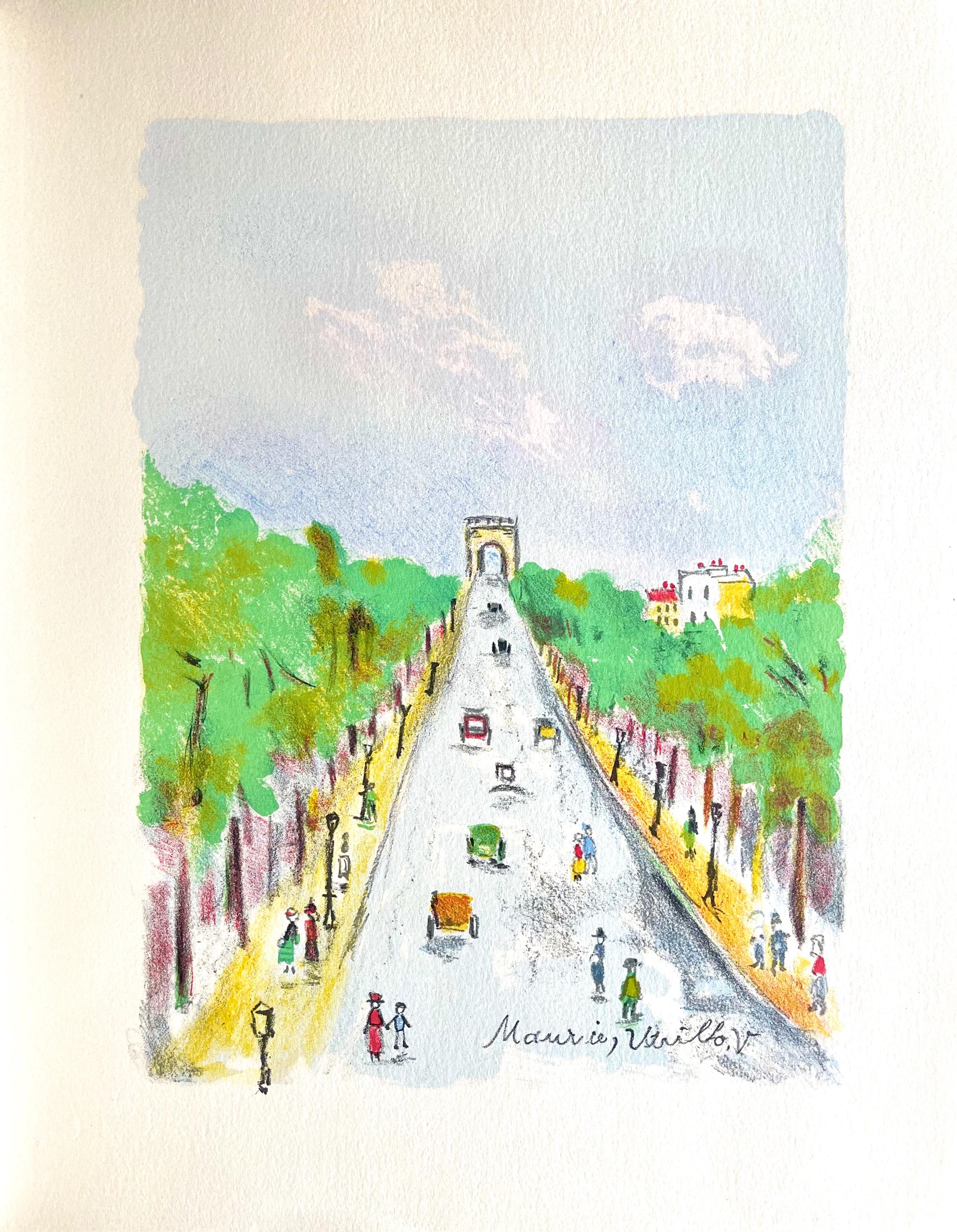 Maurice Utrillo, Arc de triomphe (Champs-Elysées), Paris Capitale, Limited Edition Lithograph