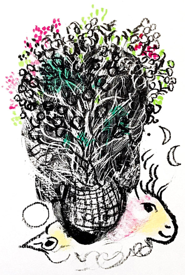 Marc Chagall, Bouquet pour Fernand, Souvenirs et portraits d'artistes, Limited Edition Lithograph