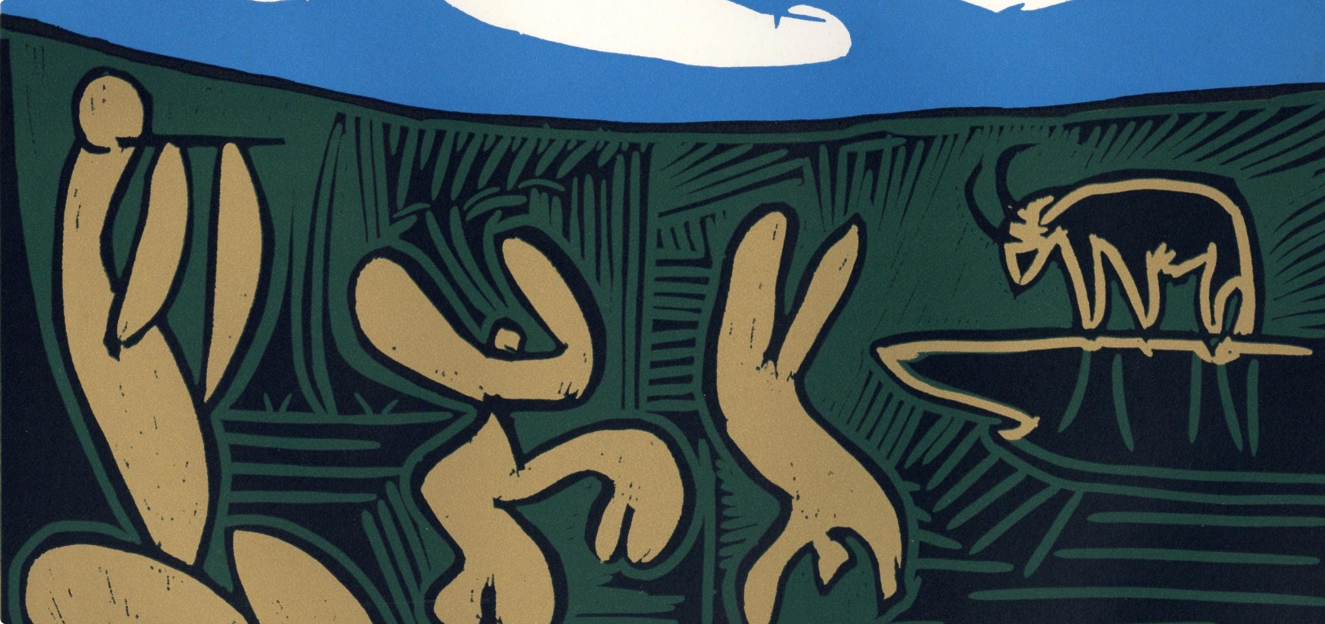 Pablo Picasso, Bacchanal with an Acrobat (Orozco 214), Grabados al linóleo, Limited Edition Linocut