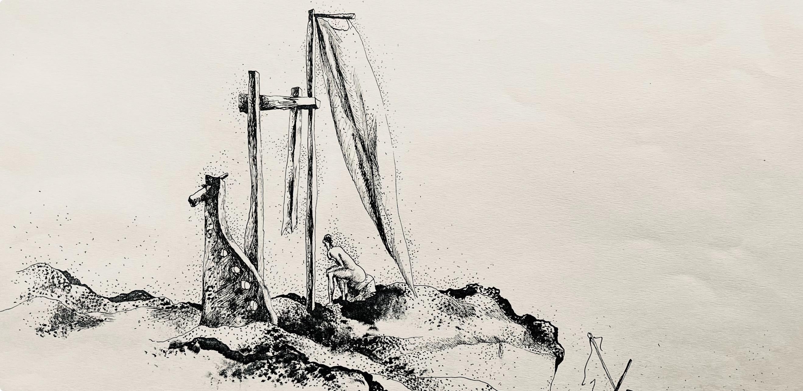 Jean Lurçat, le radeau de la méduse, huit dessins à la plume, Limited Edition Lithograph
