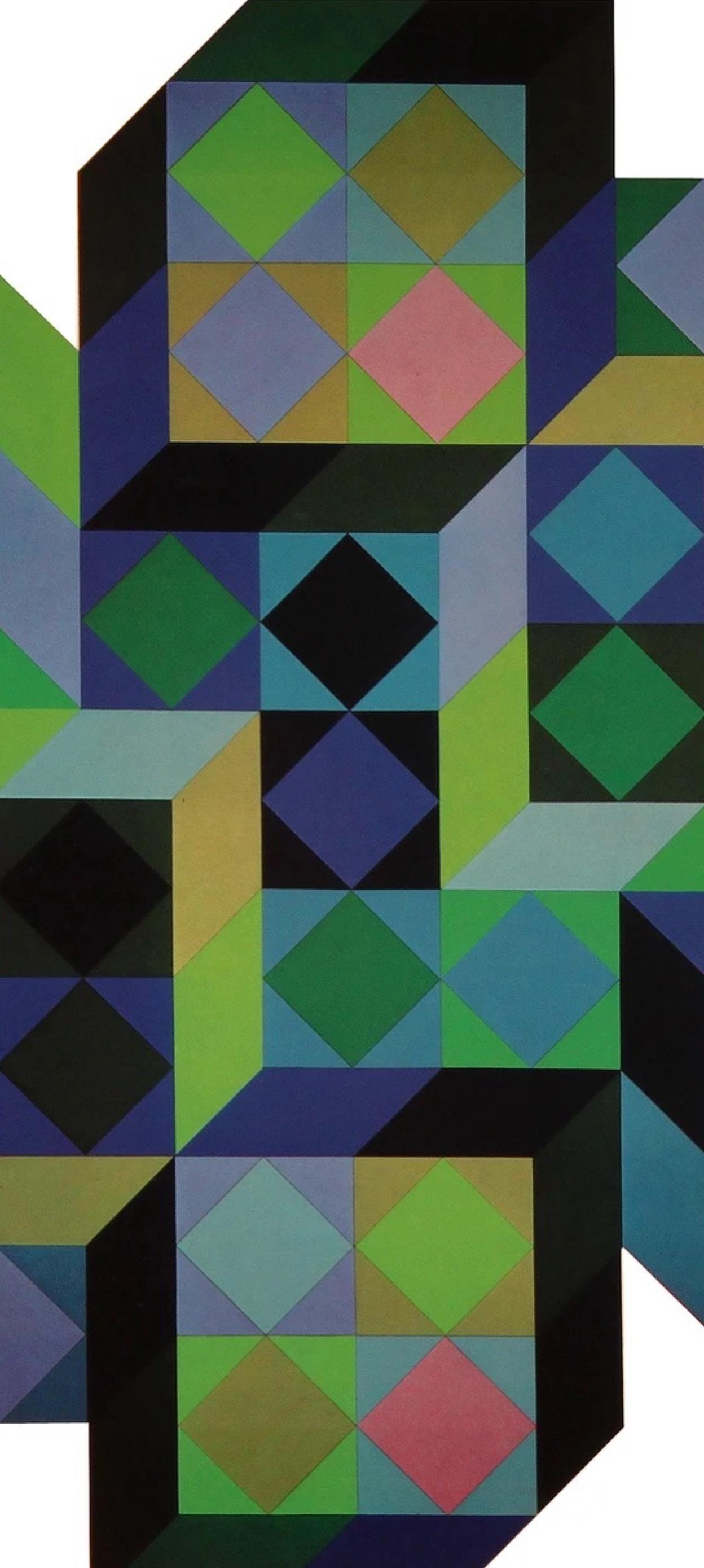 Victor Vasarely, Composition, Hommage à Hexagone, Limited Edition Héliogravure