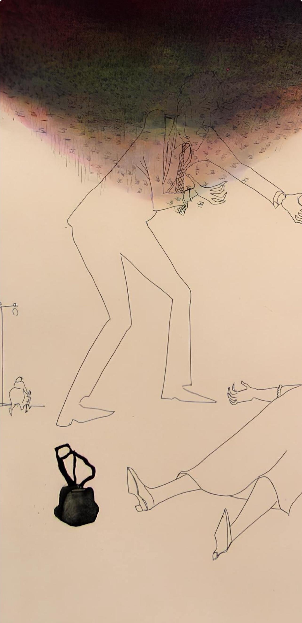Benny Andrews, Composition, Everything That Rises Must Converge, Limited Edition Etching
