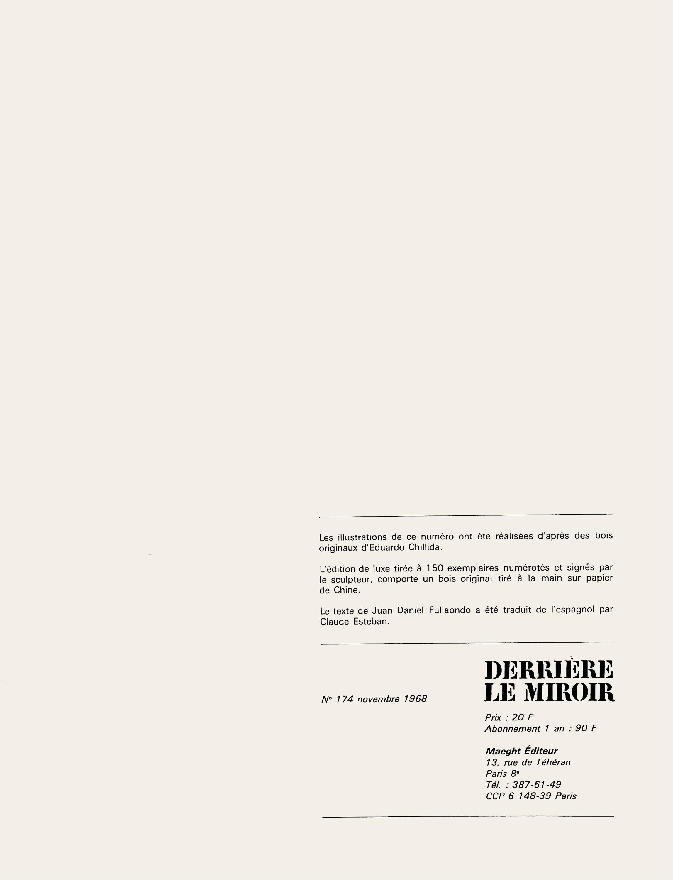 Eduardo Chillida, Composition, Derrière le miroir, Limited Edition Woodcut