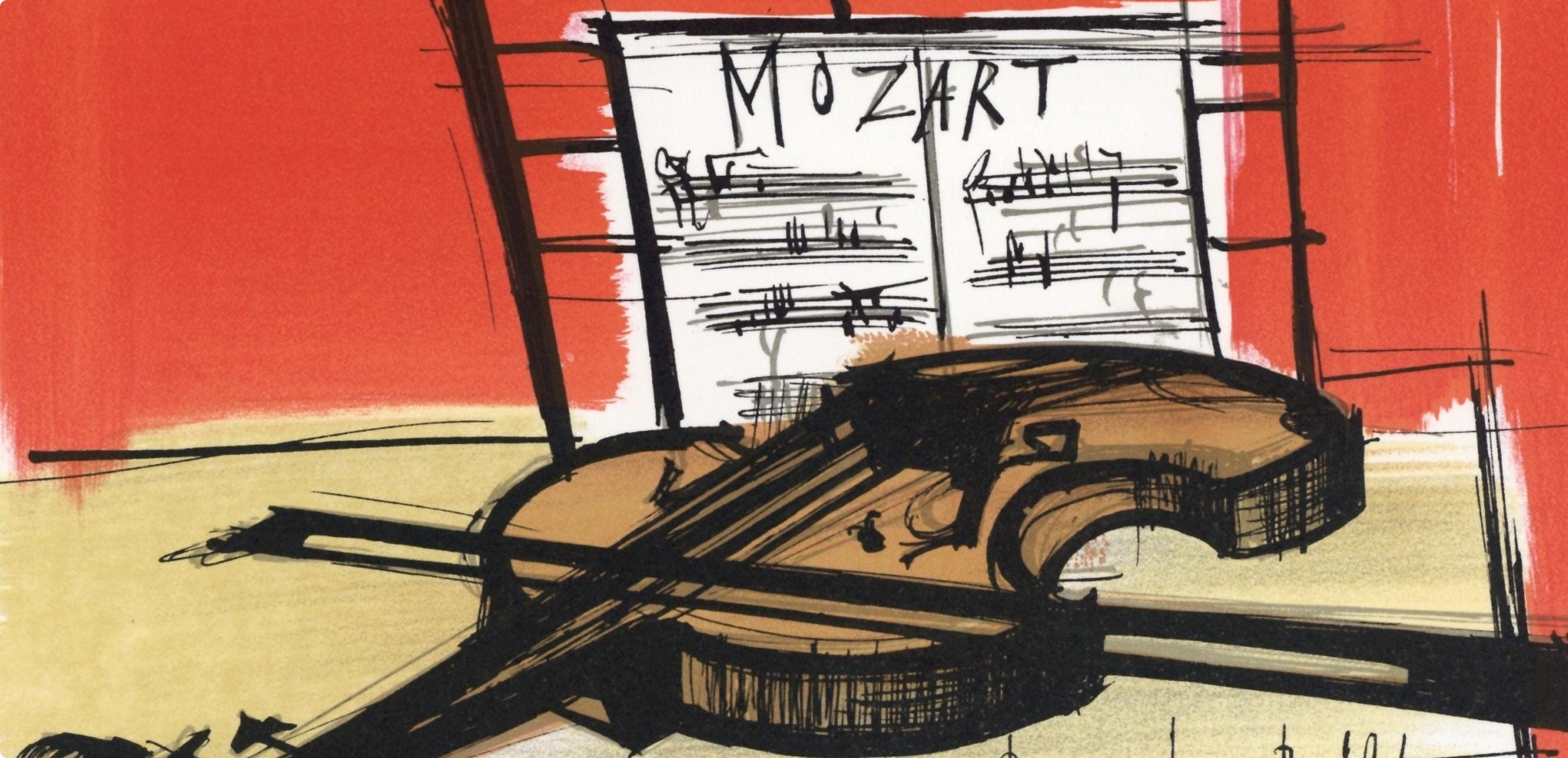Bernard Buffet, Composition, Lettre à mon peintre Raoul Dufy, Limited Edition Lithograph