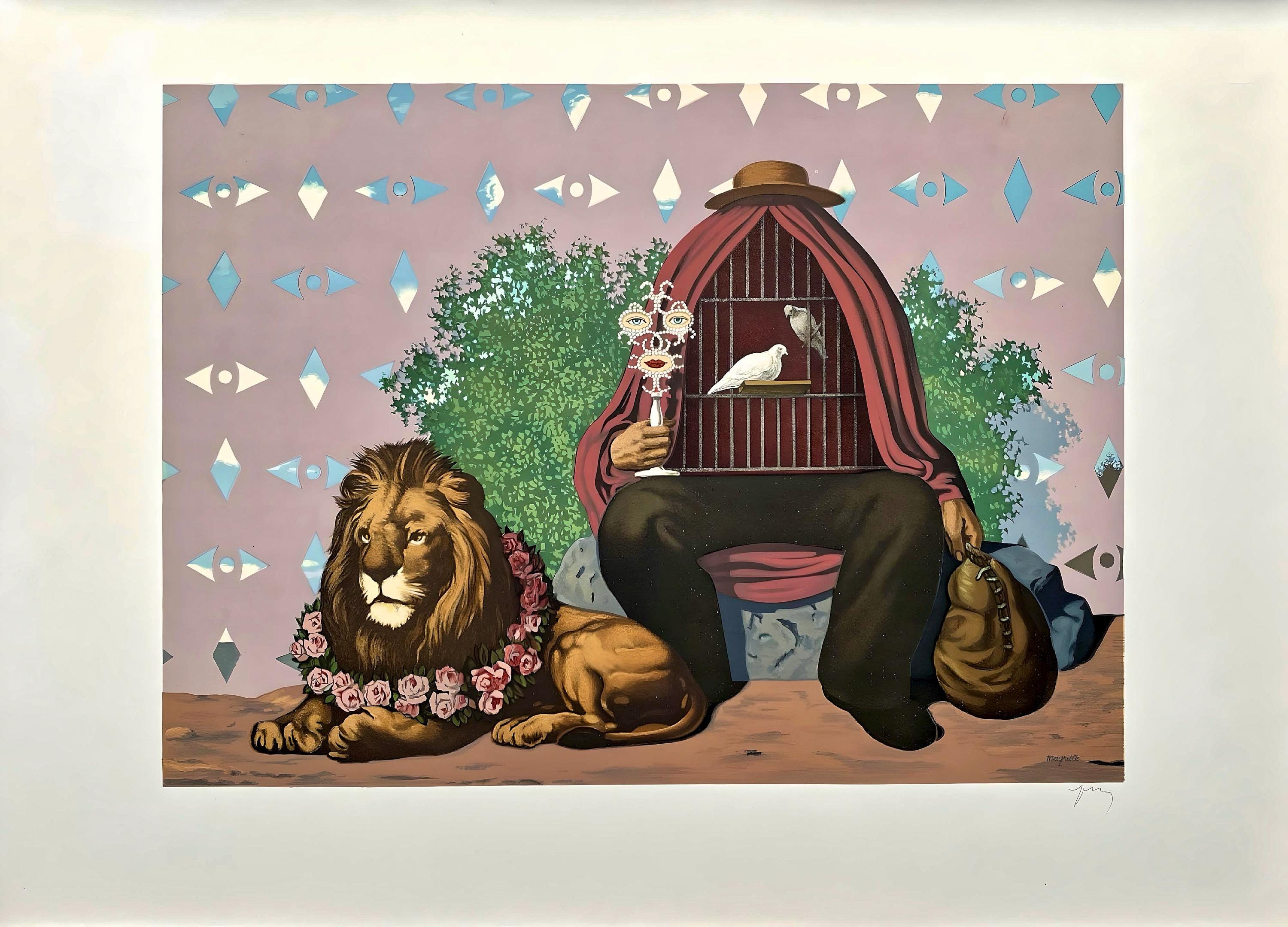 René Magritte, Deux Tourterelles, dans la Chaude Pénombre de Leur Maison, Les Enfants Trouvés de Magritte, Limited Edition Lithograph
